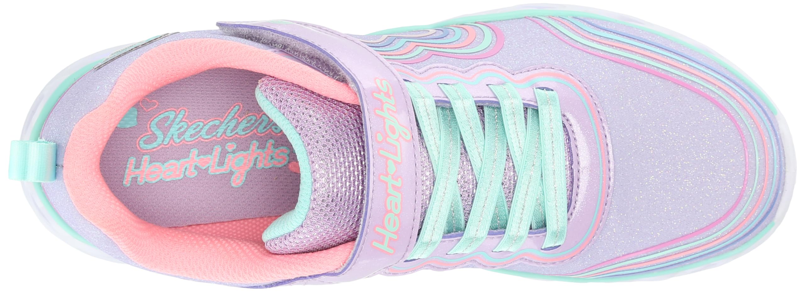 Skechers Kids' Heart Lights Sneakers - Light Up Shoes with Retro Heart Design for Girls & Boys | Perfect for School, Play & Nighttime Safety