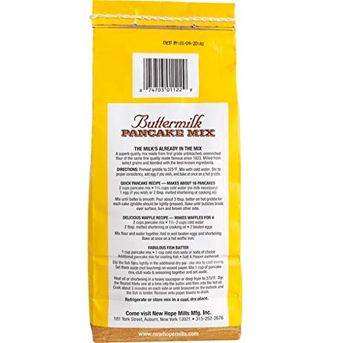 New Hope Mills Buttermilk Pancake Mix - 2 Pounds (Pack of 3) | Fluffy Homemade Pancakes for Breakfast, Brunch & Family Gatherings
