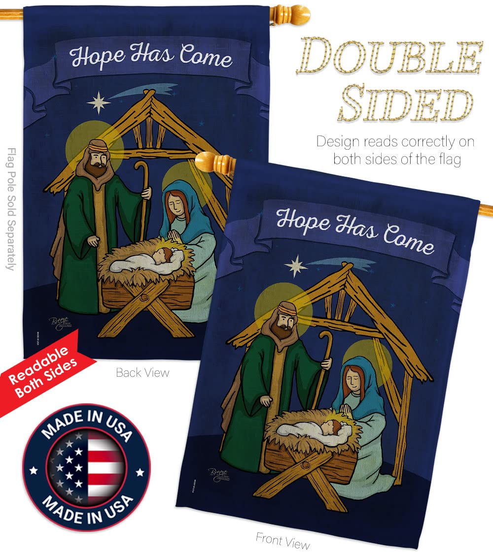 Winter Nativity House Flag Set 28x40