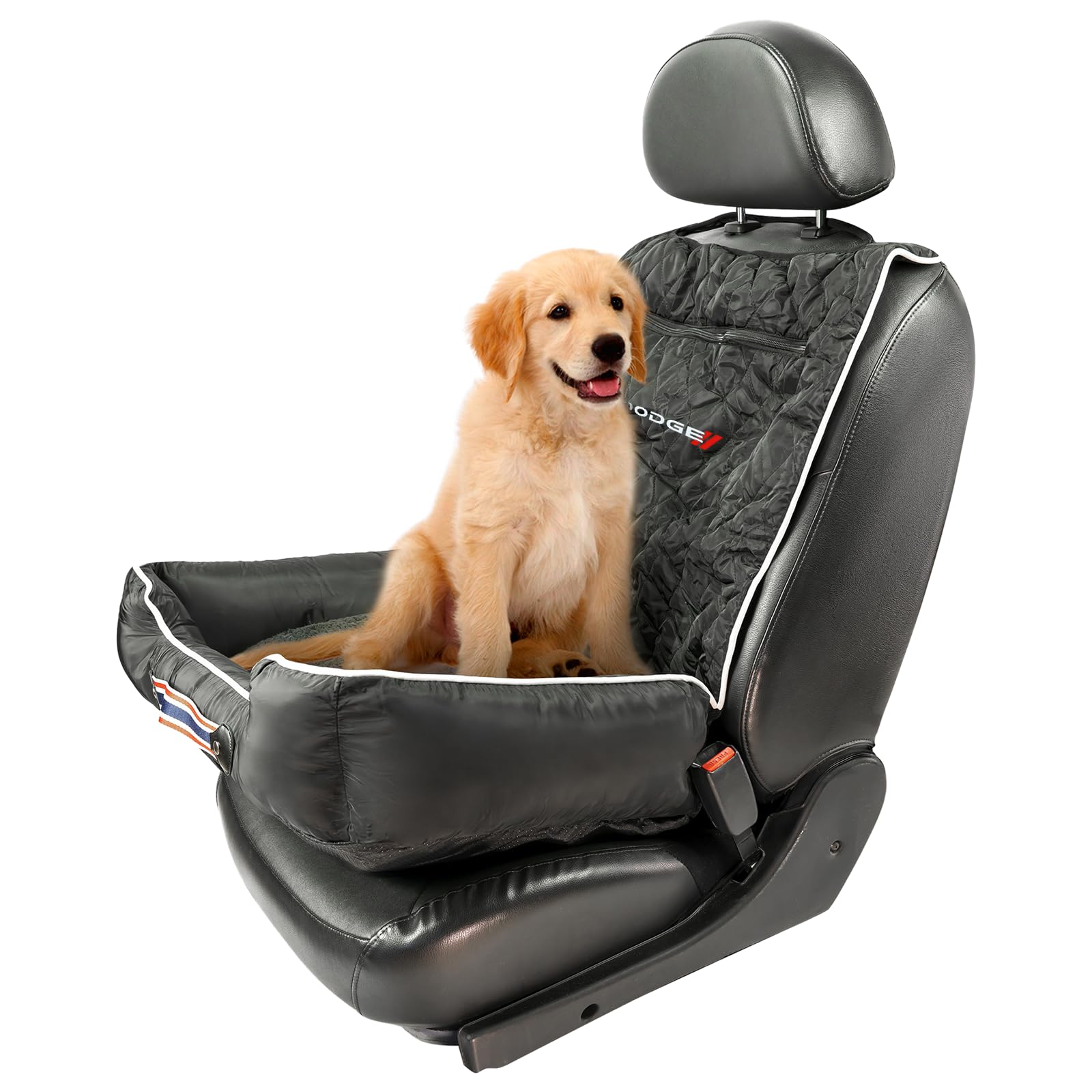 Dodge PetBed2GO Dog Car Seat Cover - 2-in-1 Pet Bed & Car Seat Protector for Dodge Vehicles - Waterproof & Nonslip Full Protection Pet Car Seat (26x20x6 inches, 3.5 lbs, Black) - Perfect for Road Trips & Daily Commutes with Pets