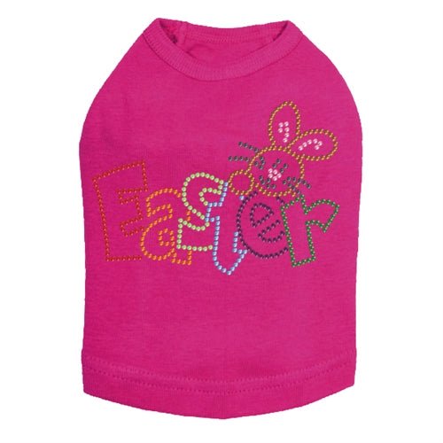 Sparkling Rhinestone Easter Bunny Dog Tank Top - Cute & Stylish Pet Apparel for Easter Celebrations & Spring Outings