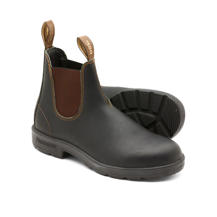 Blundstone 500 Original Chelsea Boots - Stout Brown Leather Work Boots for Men & Women | Comfortable Slip-On Ankle Boots for Outdoor, Work & Casual Wear