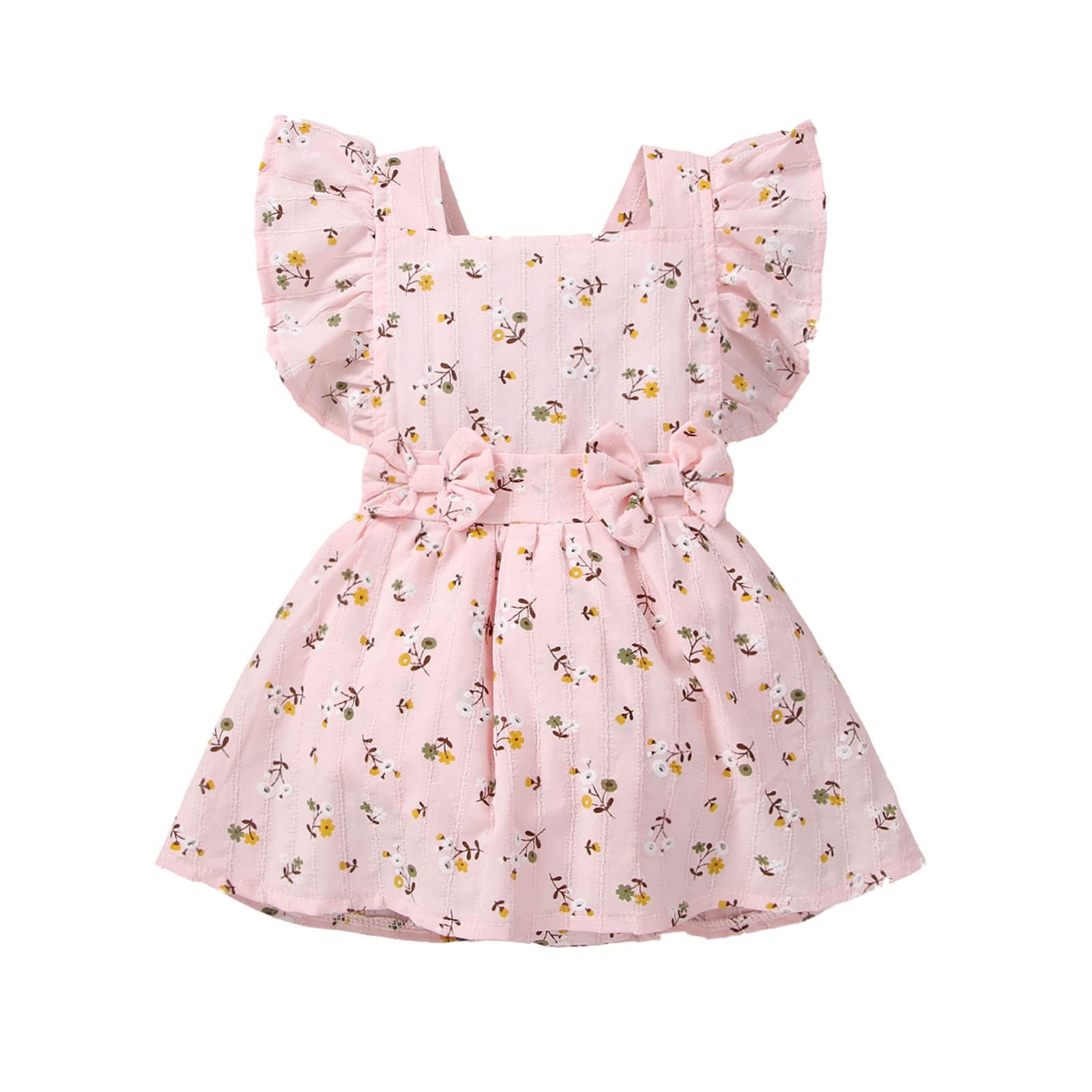 Adorable Newborn Baby Girl Romper Dress with Bow & Floral Print - Soft One-Piece Bodysuit for Summer Outfits | Perfect for Photoshoots, Parties & Daily Wear
