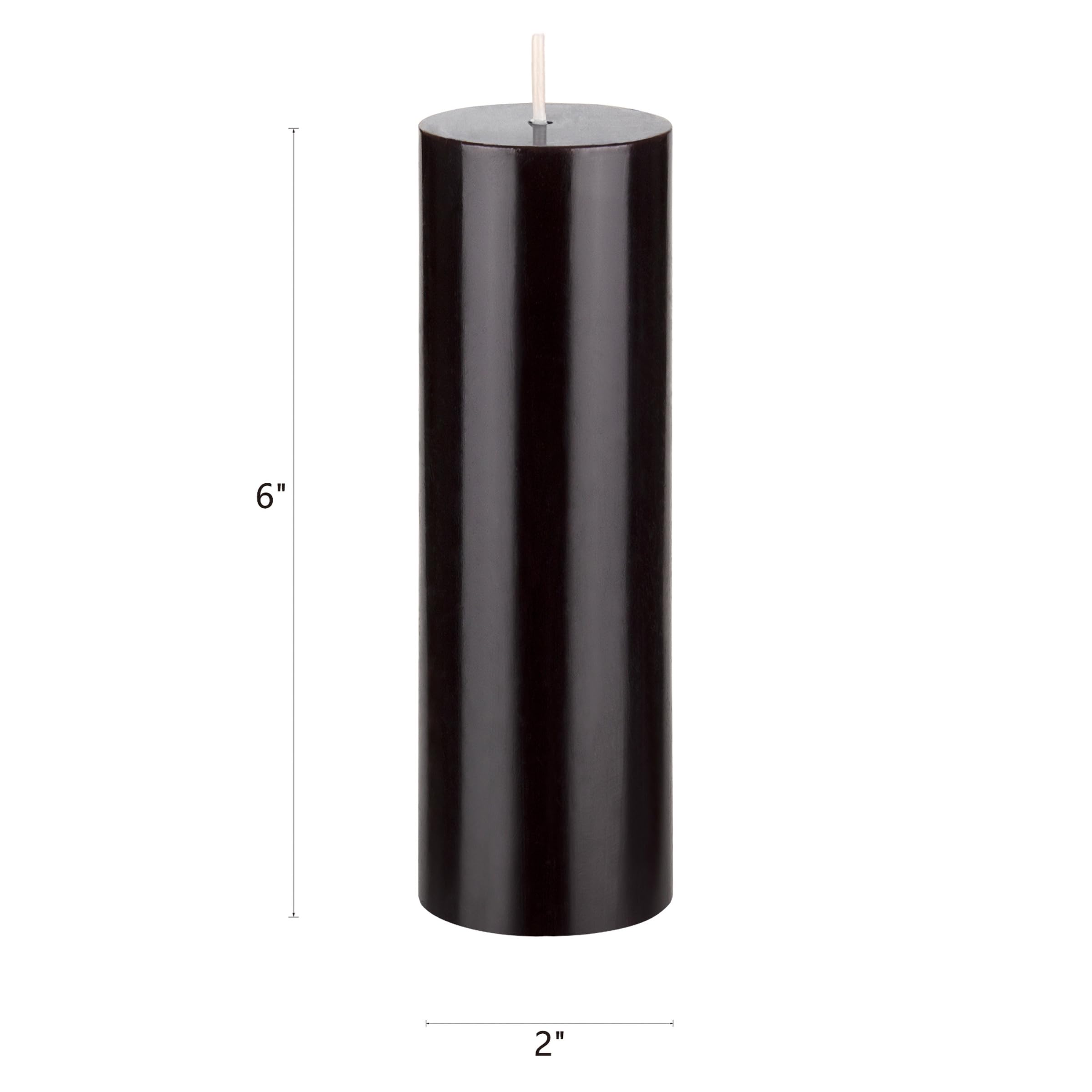 Premium Unscented Black Pillar Candle - 2