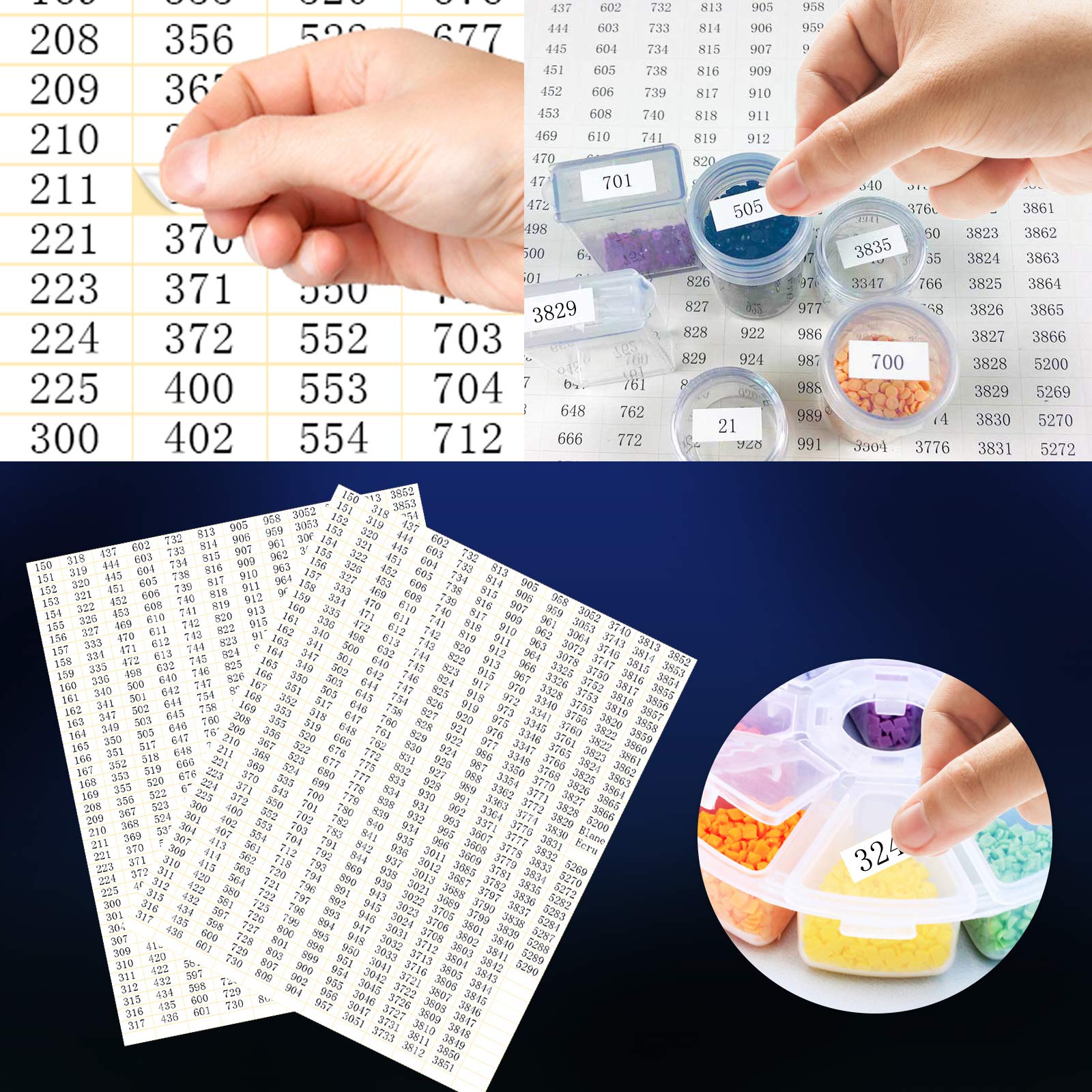 Diamond Painting Accessories Kit - 455 Color Number Stickers, Storage Labels for Art Jars & Compartmented Boxes | DIY Diamond Art Supplies for Adults (2 Sheets) | Perfect for Organizing & Creating Stunning Diamond Paintings