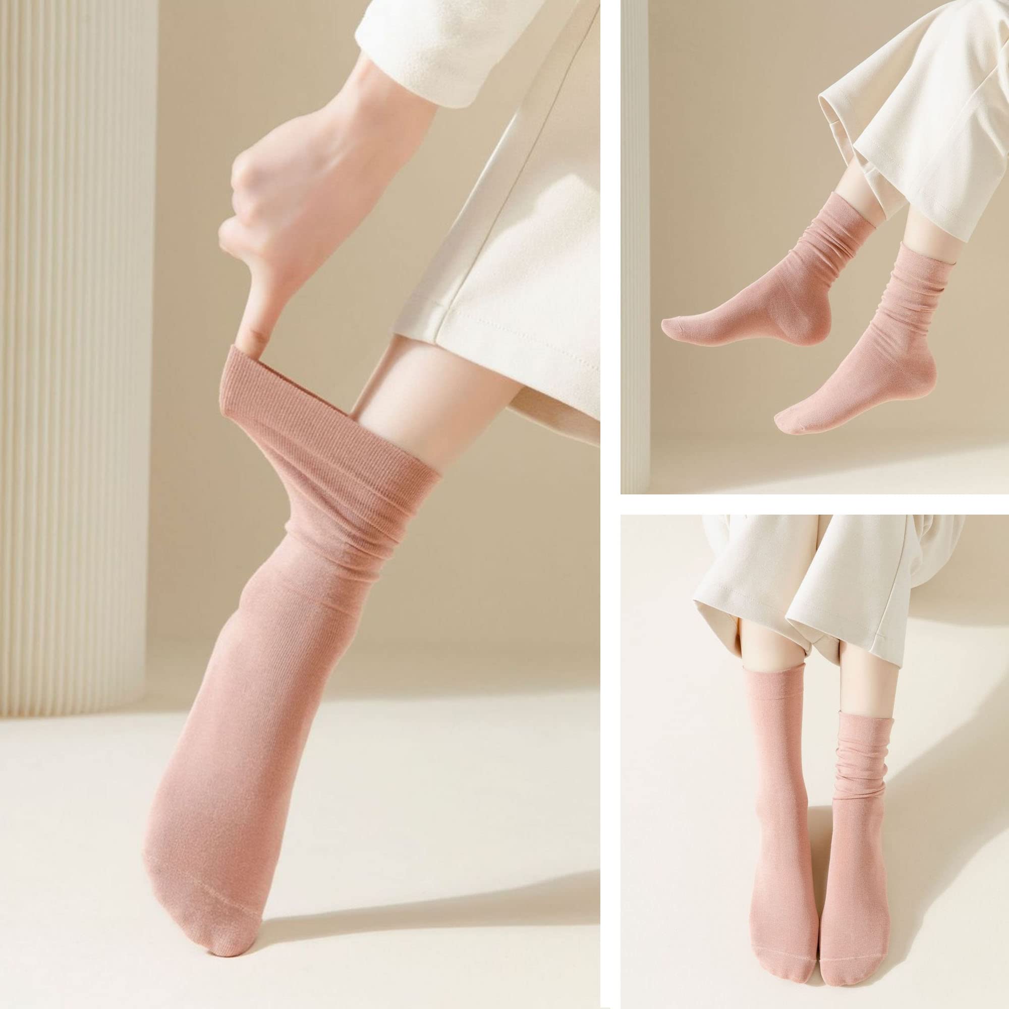 Women's Thin Crew Socks - Soft Cotton Dress Socks for Business & Casual Wear (3-6 Pairs) - Perfect for Office, Travel & Everyday Comfort