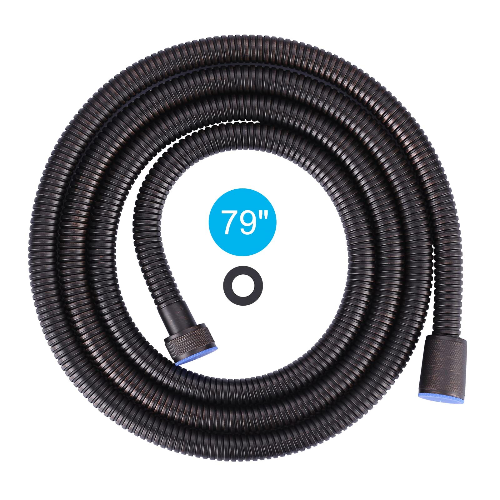 79 Inch Oil-Rubbed Bronze Shower Hose - ALEASHA SUS 304 Stainless Steel Extra Long Replacement Hose for Handheld Shower Heads | Perfect for Pet Bathing, Bathroom Cleaning & Spa Relaxation