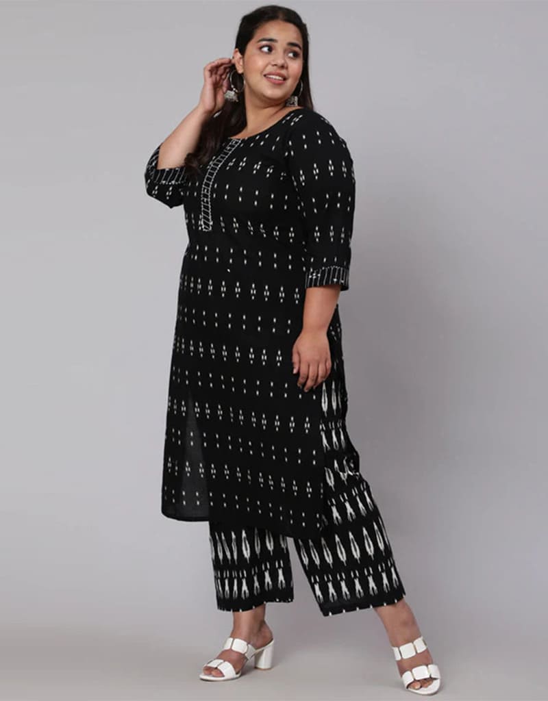 Black Pure Cotton Palazzo Suit for Women - Comfortable Wide Leg Pants & Top Set - Perfect for Yoga, Lounge Wear & Summer Outfits