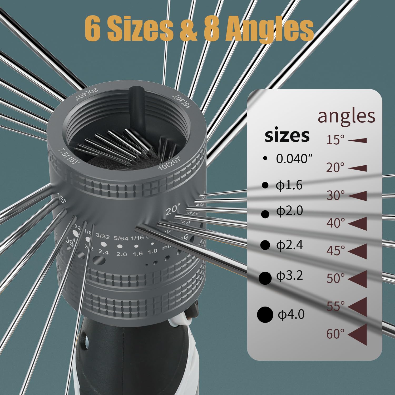Premium Tungsten Electrode Grinder for TIG Welding - 6 Sizes & 8 Angle Adjustments with Diamond Wheels & CNC Mandrels | Professional Welding Accessories for Precision Metal Fabrication, Automotive Repair, and Industrial Applications
