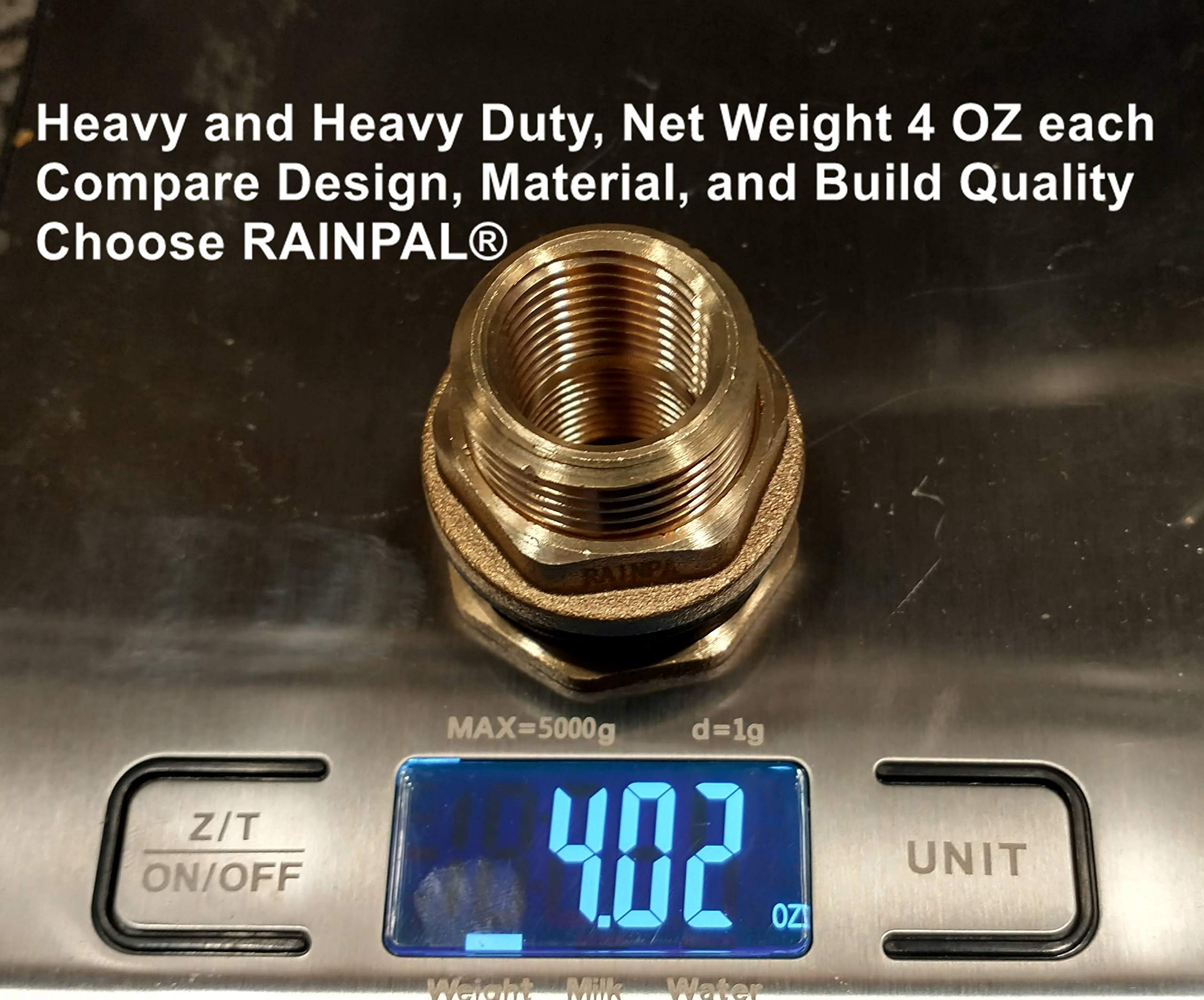 BBF020 LF Compliant Brass Bulkhead Tank Fitting - Double Female 1/2” NPT & Male 3/4