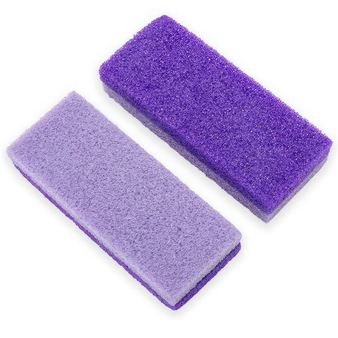 Professional PUMICE Stone for Callus Removal - Coarse/Medium Grit Dual Sided Foot File - Purple Buffing Pad (1pc or 24pc Bulk Pack) - Perfect for Pedicures, Foot Care & Smooth Heels at Home or Salon