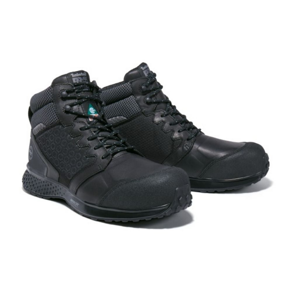 Timberland PRO Reaxion MID Composite Toe Work Shoes for Men - Black (TB0A278X001) | Durable Safety Boots for Construction, Warehouse & Outdoor Work