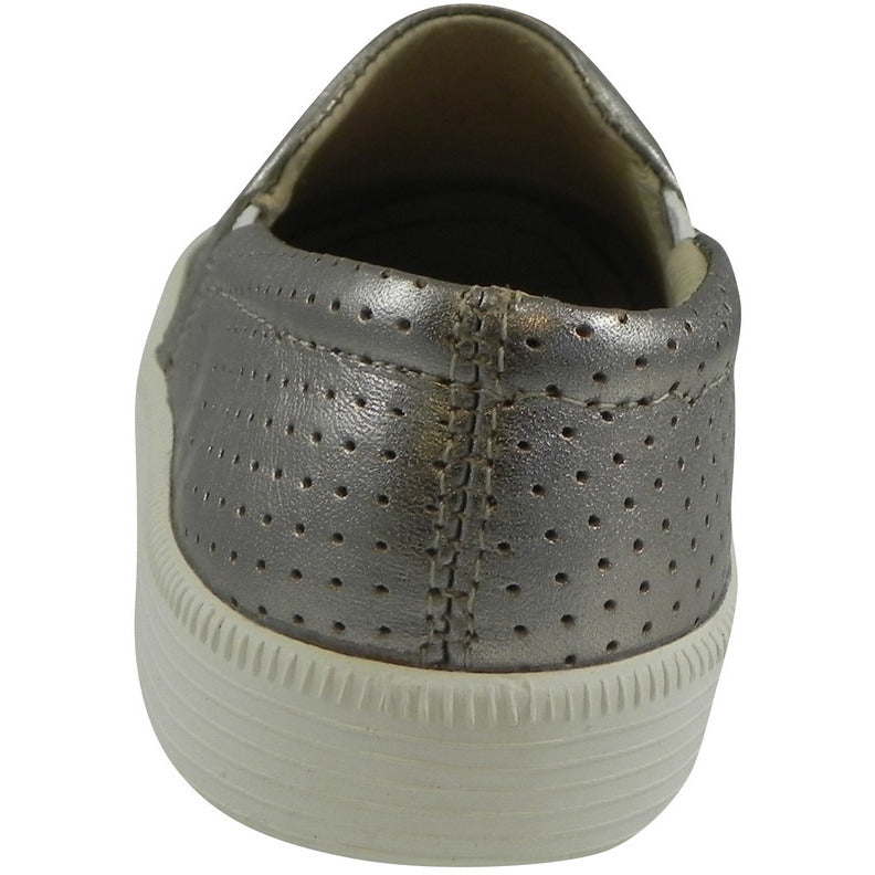 Old Soles 1030 Kids' Silver Sporty Hoff Leather Loafers - Breathable Sneakers for Boys & Girls | Perfect for School, Play & Everyday Comfort