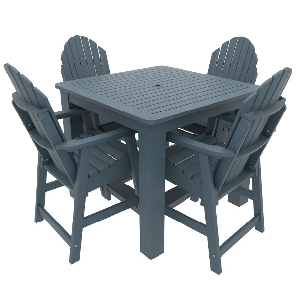 Premium Muskoka 5-Piece Square Counter Bistro Dining Set - Outdoor Patio, Garden, Deck & Poolside Furniture for Relaxing Meals