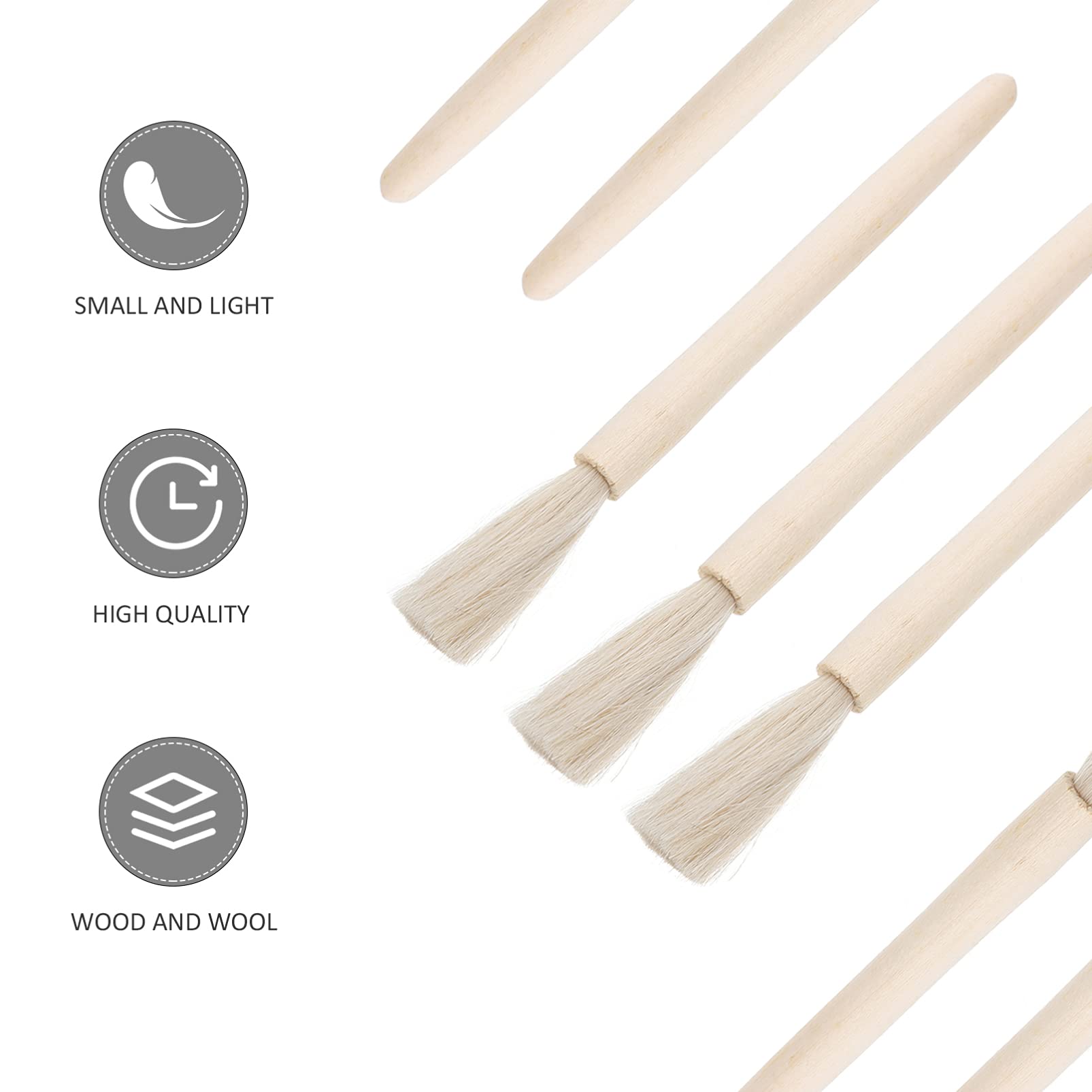 5-Pack Wooden Handle Cleaning Brushes for Lab, Coffee, Keyboard & Windows - Multi-Purpose Beaker, Scale & Groove Cleaning Brushes for Home, Office & Laboratory Use