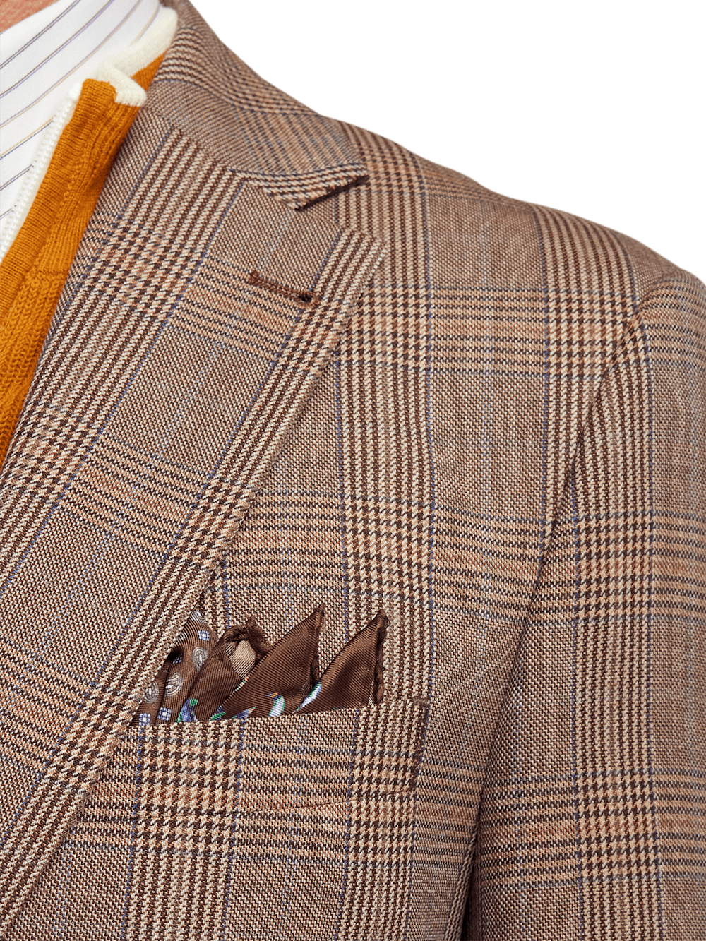 Premium Wool Plaid Single Breasted Notch Lapel Blazer for Men - Classic Brown Business Casual Sport Coat | Ideal for Office, Weddings & Formal Events