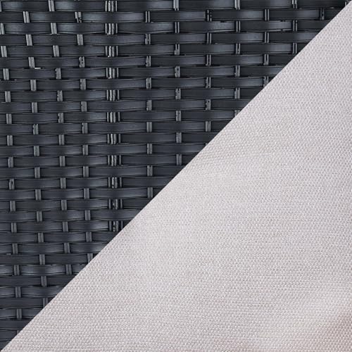 Black Wicker / Beige Cushion