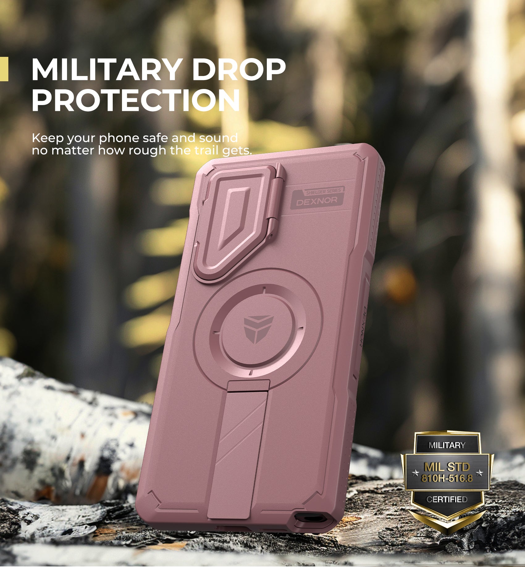 Dexnor Heavy Duty Shockproof Full Body Case for Samsung Galaxy S25 Ultra with Built-in Screen Protector, Flip Camera Cover & Kickstand - Perfect for Outdoor Activities, Travel and Daily Protection