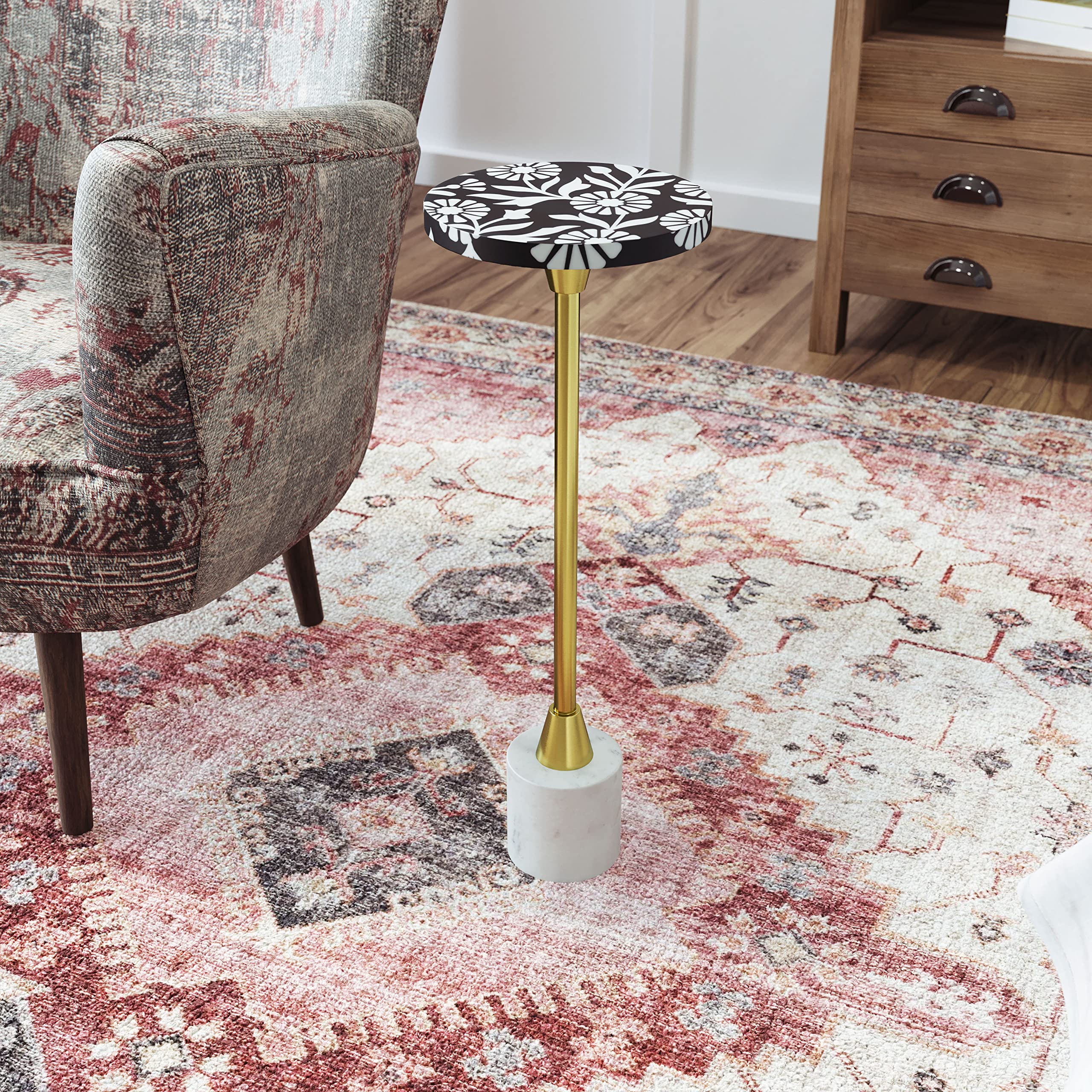 Zuo Lizza Multicolor Side Table - Modern Accent Table for Living Room, Bedroom, or Office - Stylish End Table with Versatile Storage Space