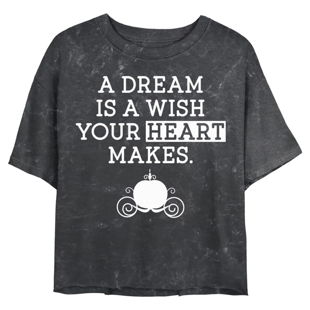 Disney Princess Dream Wish Women's Mineral Wash Short Sleeve Crop T-Shirt | Cute Casual Graphic Tee for Summer Outfits, Theme Parks & Disney Trips