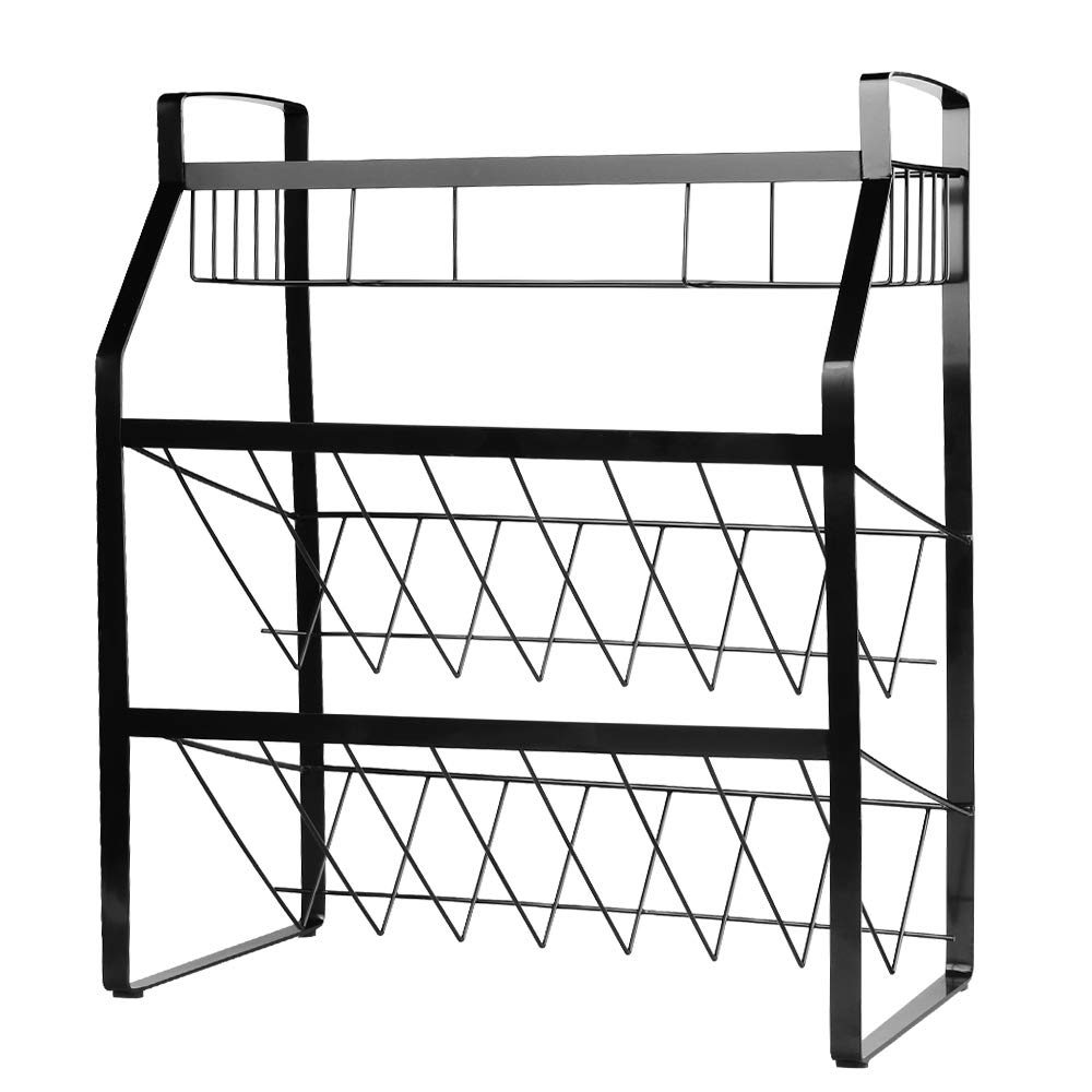 Tomorotec 3-Tier Compact Kitchen Spice Organizer Shelf - Space Saving Spice Rack for Counter & Cabinet Storage - Perfect for Pantry, Bathroom, Office & Small Space Organization