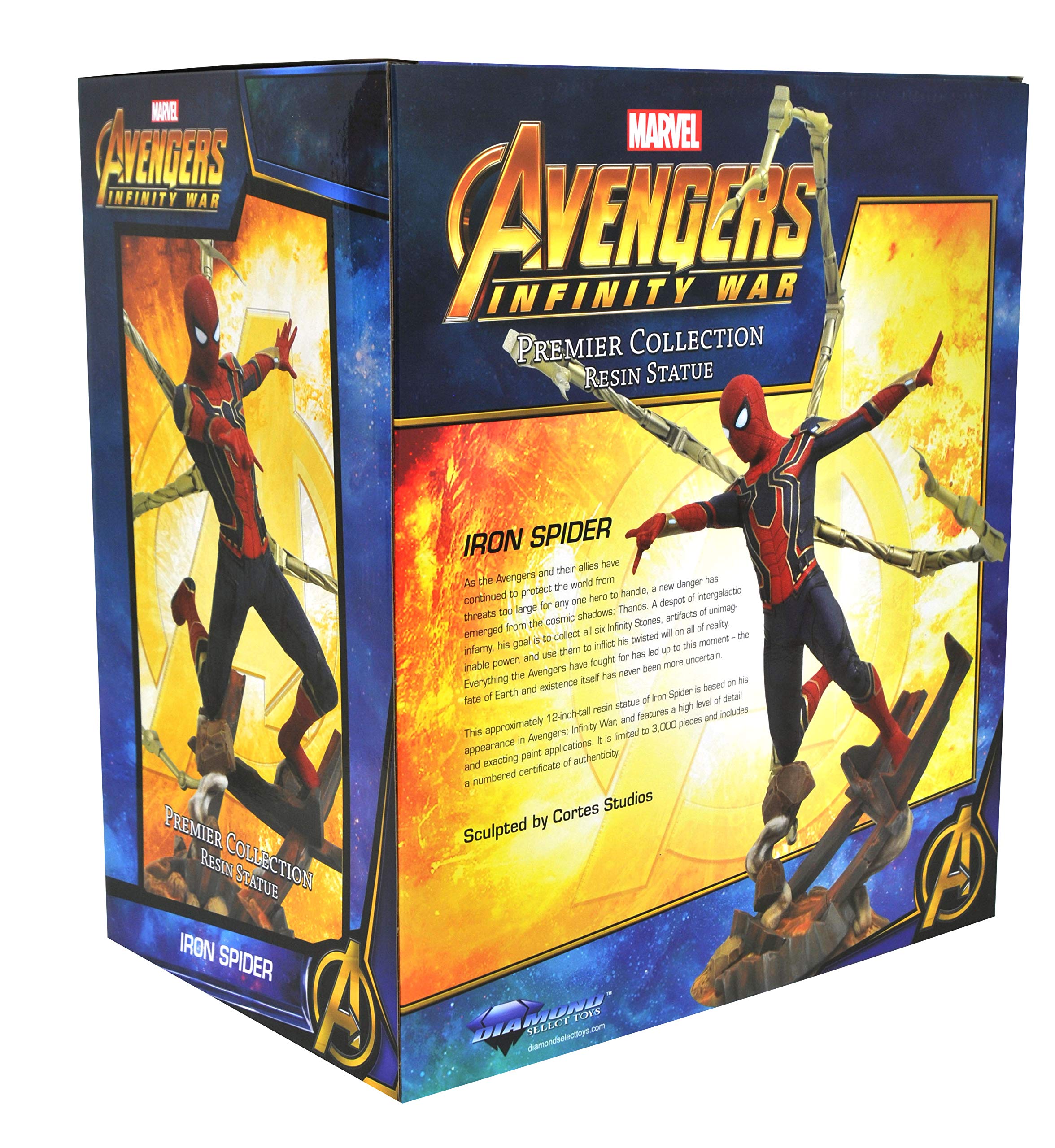 Marvel Avengers Infinity War Spider-Man Resin Statue | Diamond Select Toys Premier Collection | Highly Detailed Collectible Figure | Perfect for Home Display, Office Decor & Marvel Fan Gifts