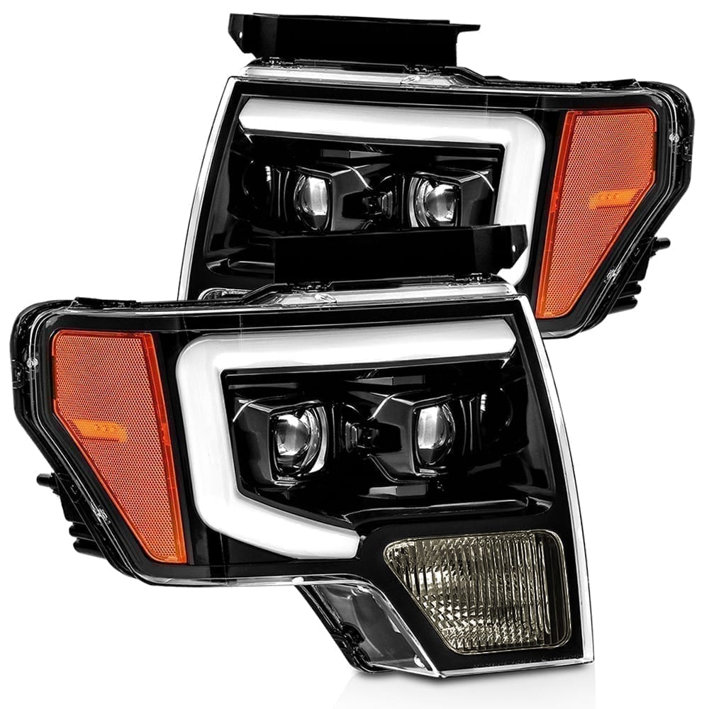 10-12 Ford Mustang LUXX Series LED Projector Headlights - Chrome Alpha Rex 880117 - High Performance Lighting for Night Driving & Car Shows