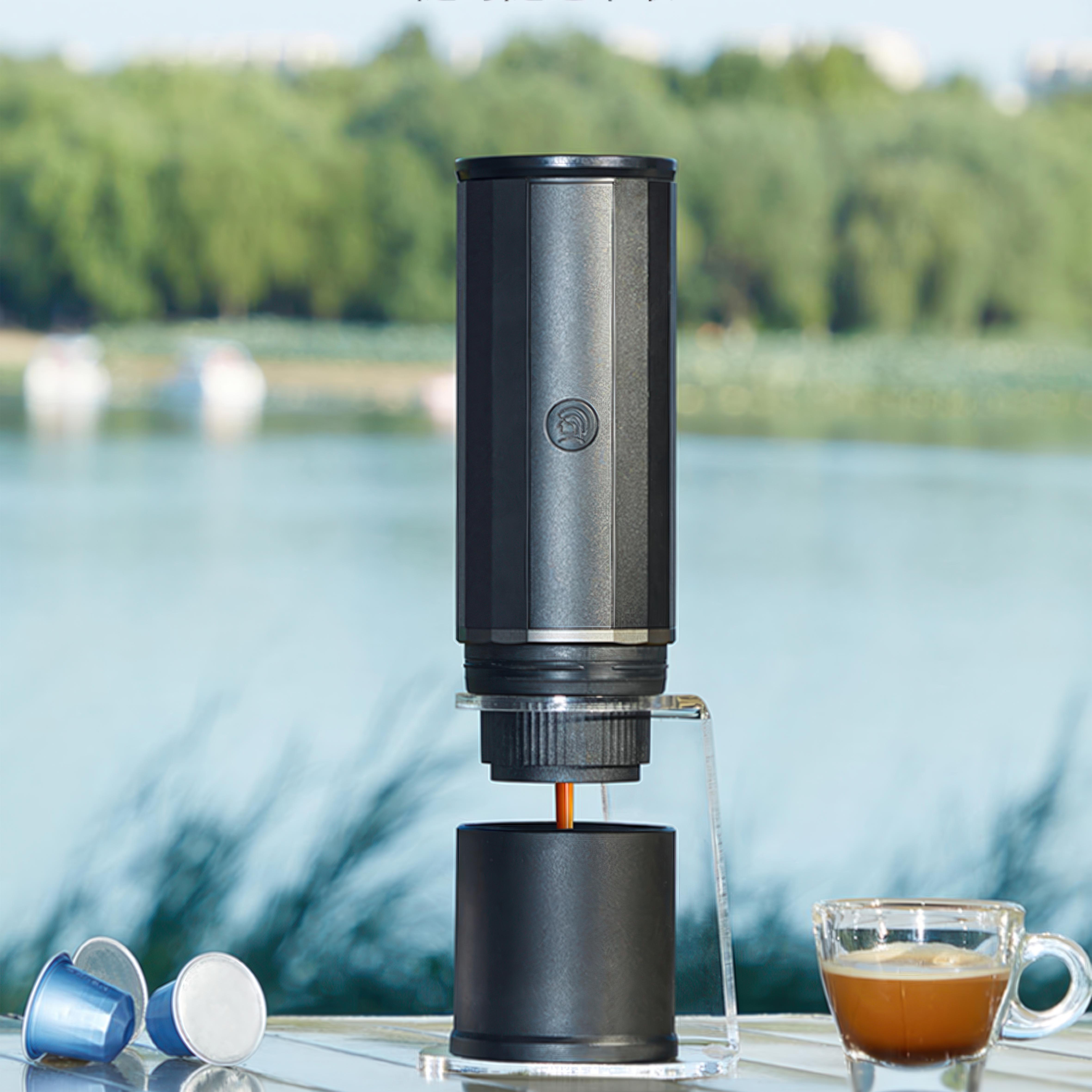 Heropresso Portable Espresso Maker - Handheld Coffee Machine for Camping, Travel & Office - 15Bar Pressure Manual Espresso Maker with USB Rechargeable Battery - Perfect Gift for Coffee Lovers