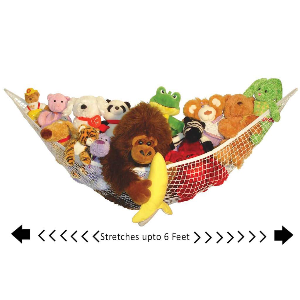 Baby Buddy Up and Away Kids Stuffed Animal Hammock Storage Organizer - White (Pack of 4) | Stretches Up to 5 Feet | Perfect for Nursery, Playroom & Bedroom Organization | Store & Display Stuffed Animals, Toys & Baby Items