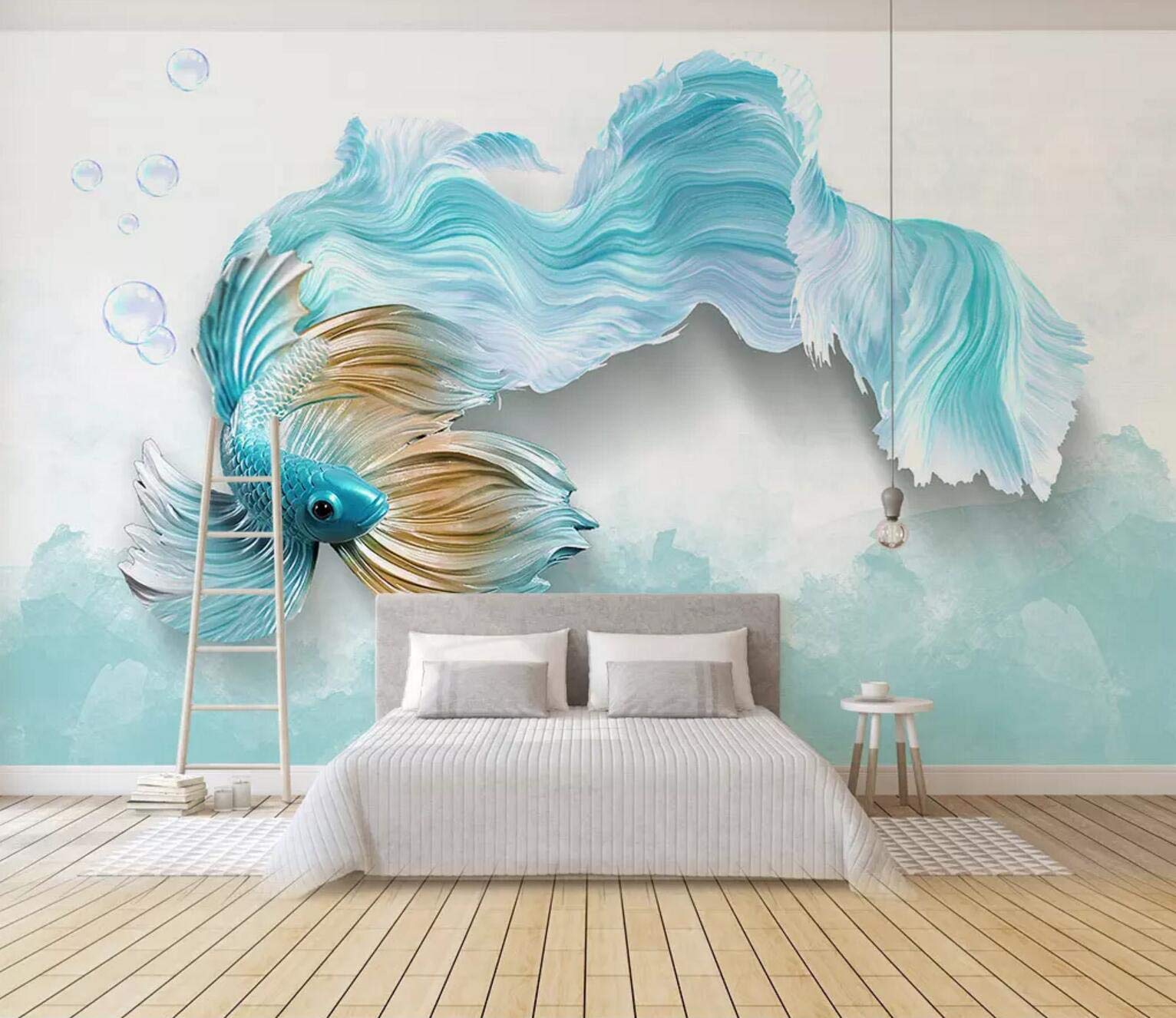 3D Fish Wallpaper Mural - Self-Adhesive Wall Decal for Home Decor - 205