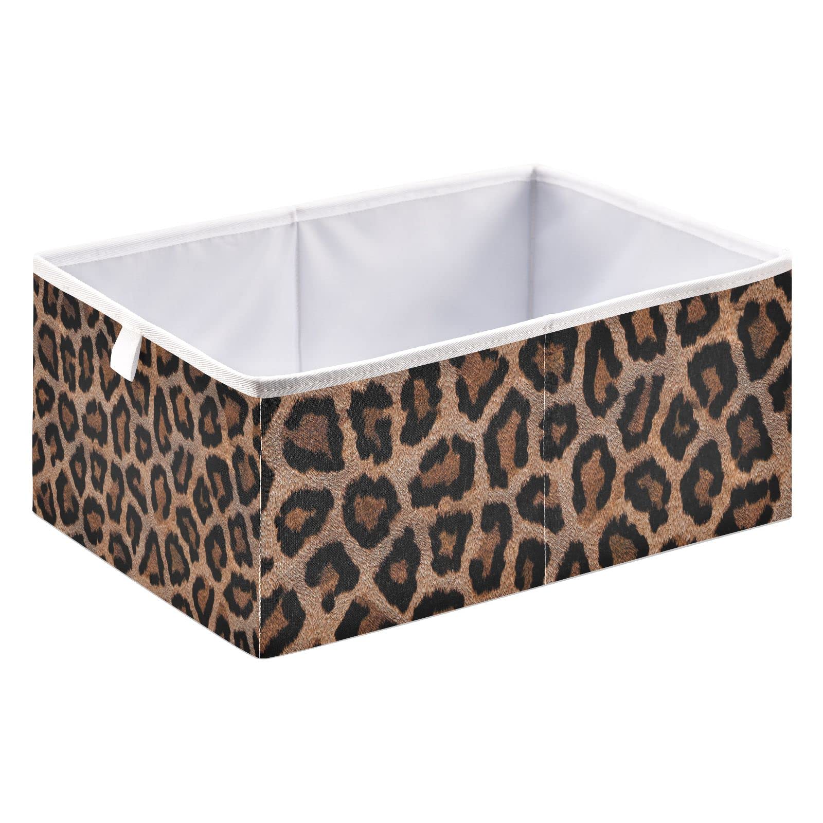 Leopards Collapsible Storage Bin - Rectangular Toy Organizer Box for Kids Playroom | Foldable Storage Basket for Children's Toys, Books & Playroom Organization
