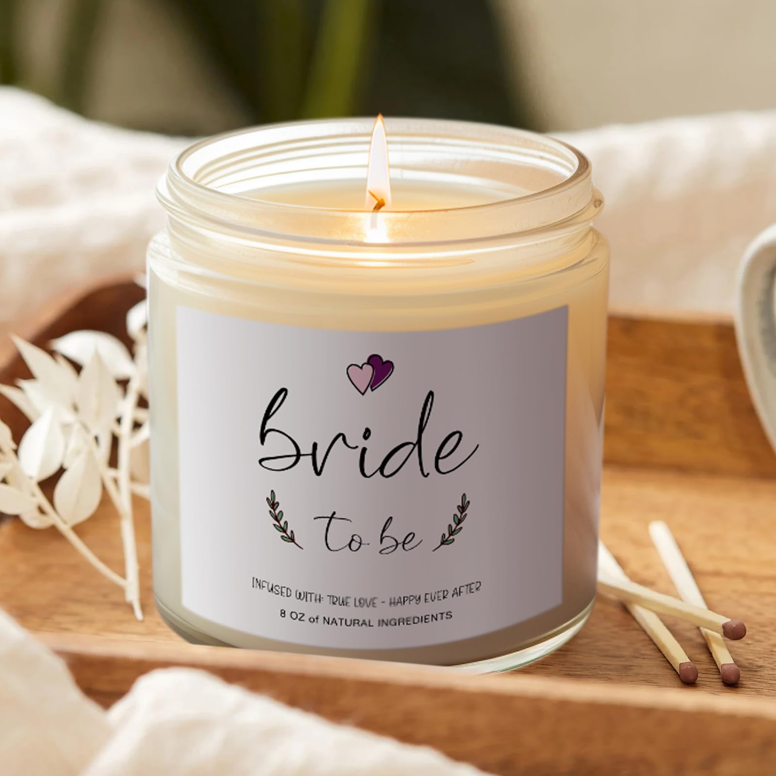 Elegant Bridal Shower Gifts for Bride to Be - Romantic Scented Candle for Engagement & Bachelorette Parties - Perfect for Wedding Showers, Bridal Luncheons & Newlywed Home Decor