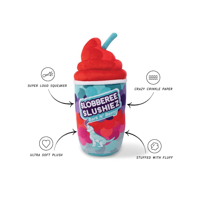 Fringe Studio Plush Dog Toy - SLOBBEREE SLUSHIEZ Chew Toy for Small & Medium Dogs | Wagsdale Collection (289737) | Durable & Cute Puppy Teething Toy for Playtime & Training