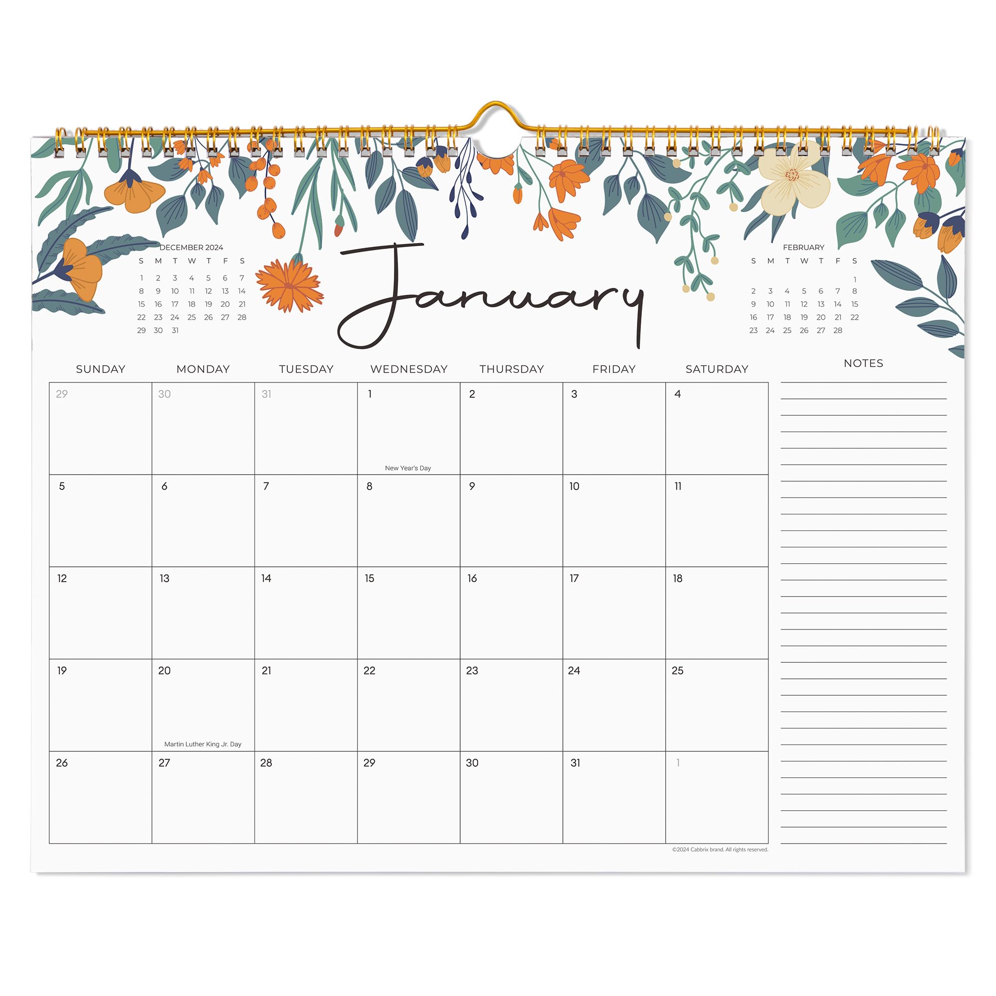 2025-2026 Floral Wall & Desk Calendar - 15