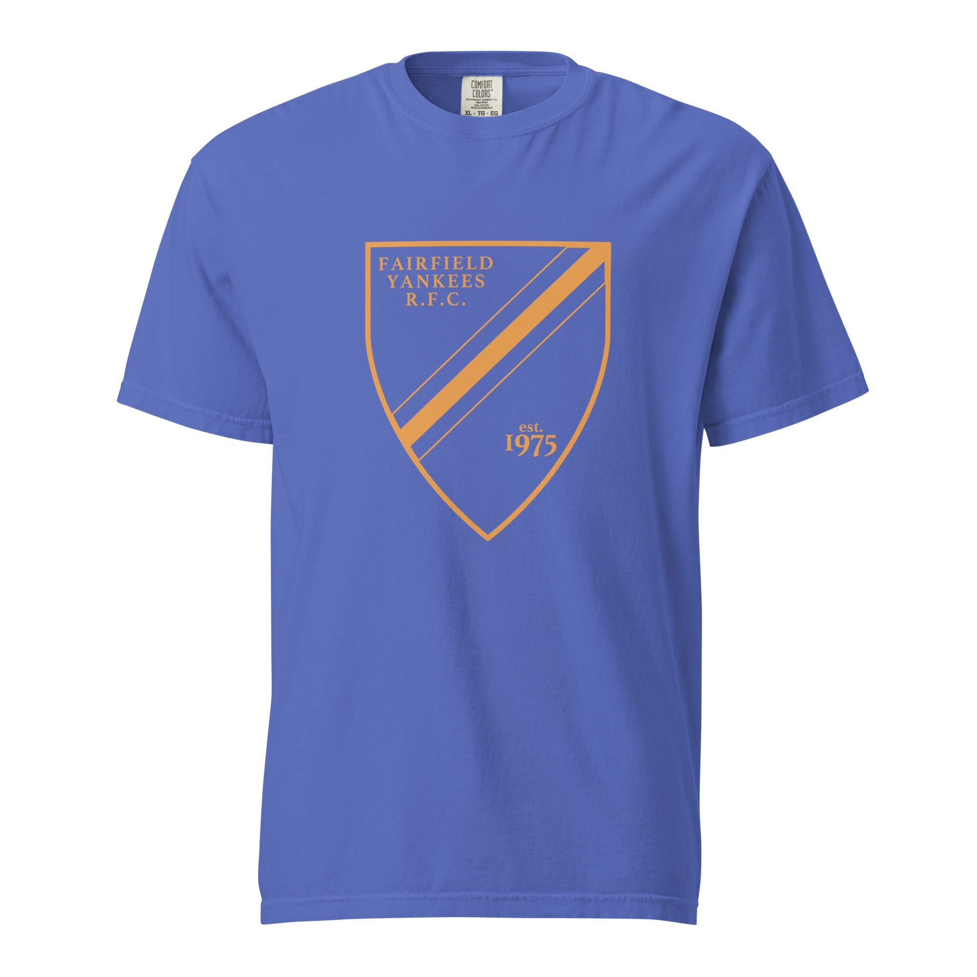 Fairfield Yankees RFC Garment Dyed Cotton T-Shirt - Vintage Washed Soft Crewneck Tee for Men | Casual Wear, Sports Fan Apparel, Everyday Outfits