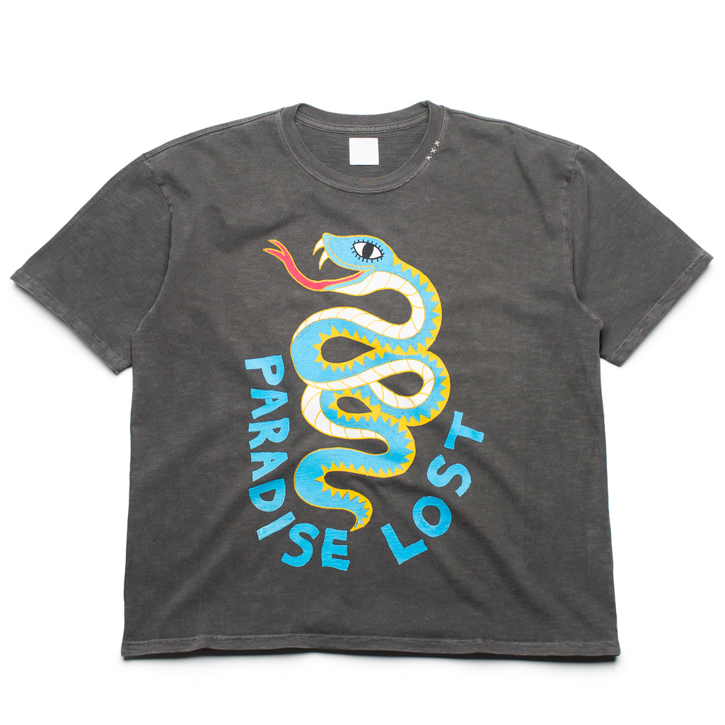 Alchemist Paradise Snake Print T-Shirt - Jet Black | Stylish Graphic Tee for Men & Women | Perfect for Casual Wear, Street Fashion & Outings