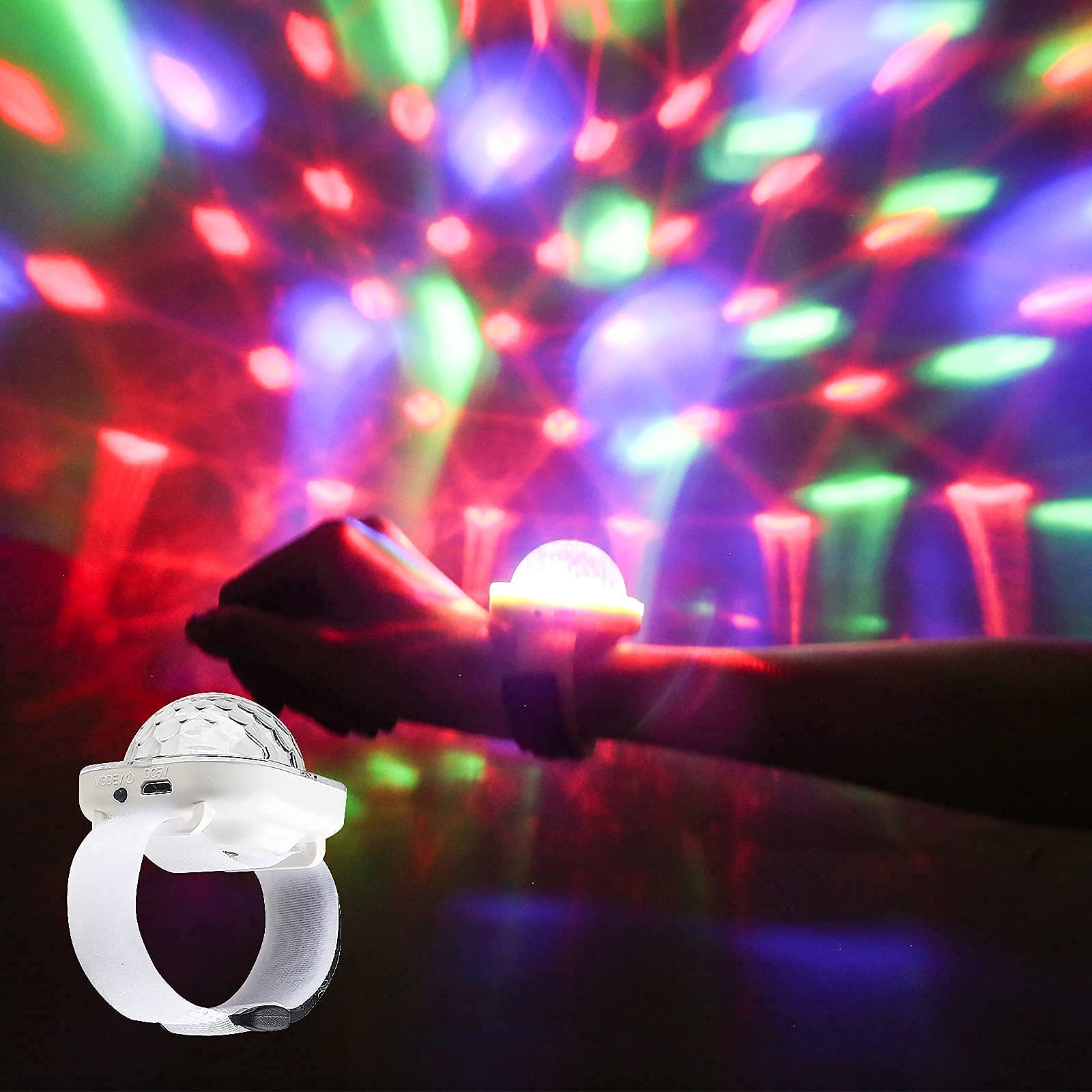 Mini Disco Ball Lights - USB & Battery Powered Mirror Ball for Dance Parties, Kids Events & Car Decor | Portable Disco Lighting with Light Up Bracelet | Perfect for Home, Club & Birthday Celebrations