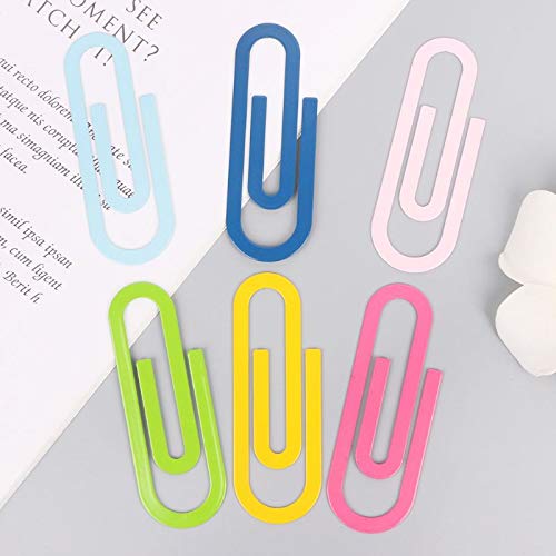 2 Pack Large Cute Metal Paper Clips - Bookmark Page Holders for Photos, Tickets, Office & School Supplies - Perfect for Organizing Documents, Notes, and Stationery
