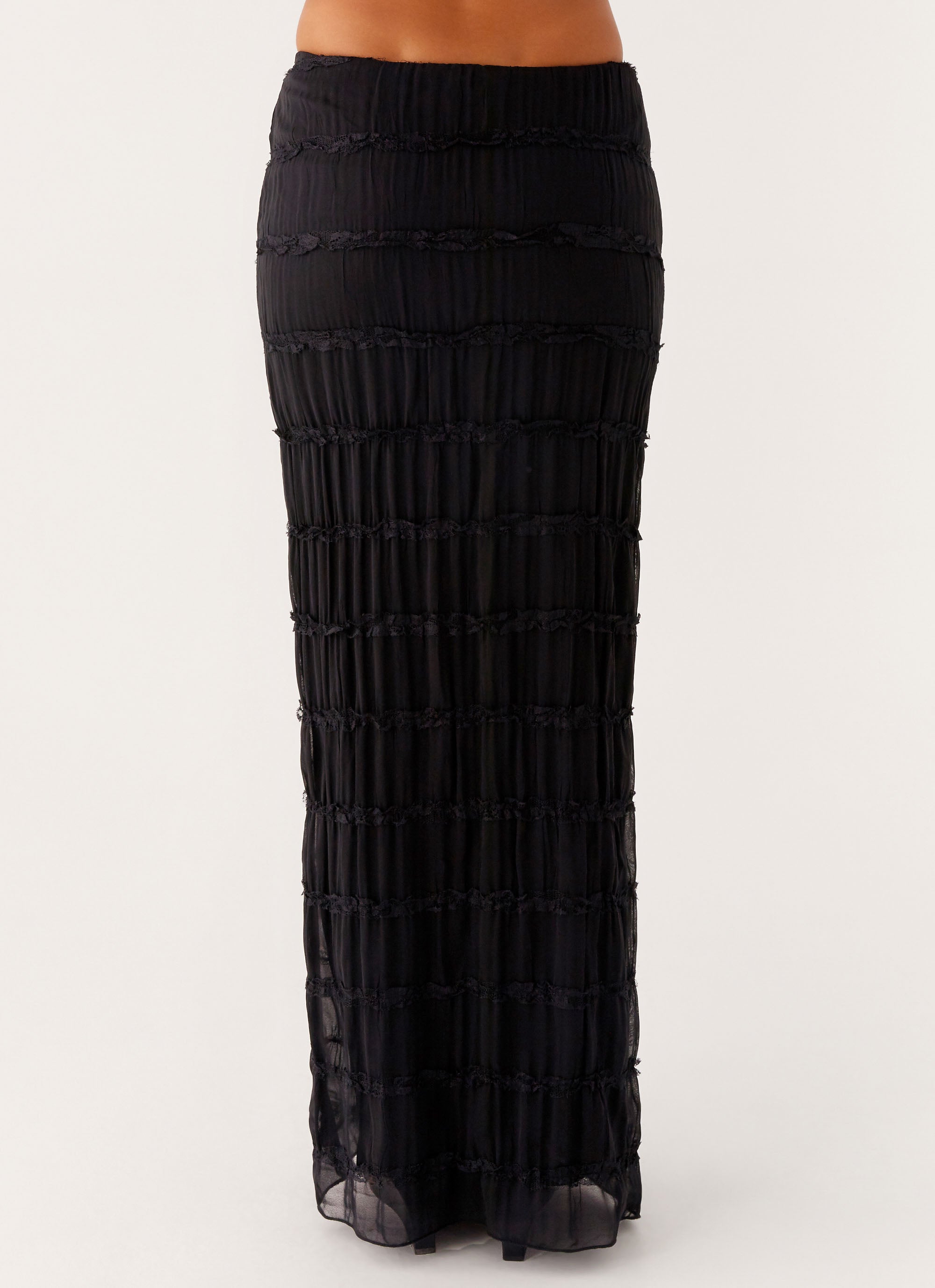 Daydreaming Low Rise Maxi Skirt - Black | Flowy Boho Long Skirt for Women | Perfect for Beach, Festival & Summer Outfits
