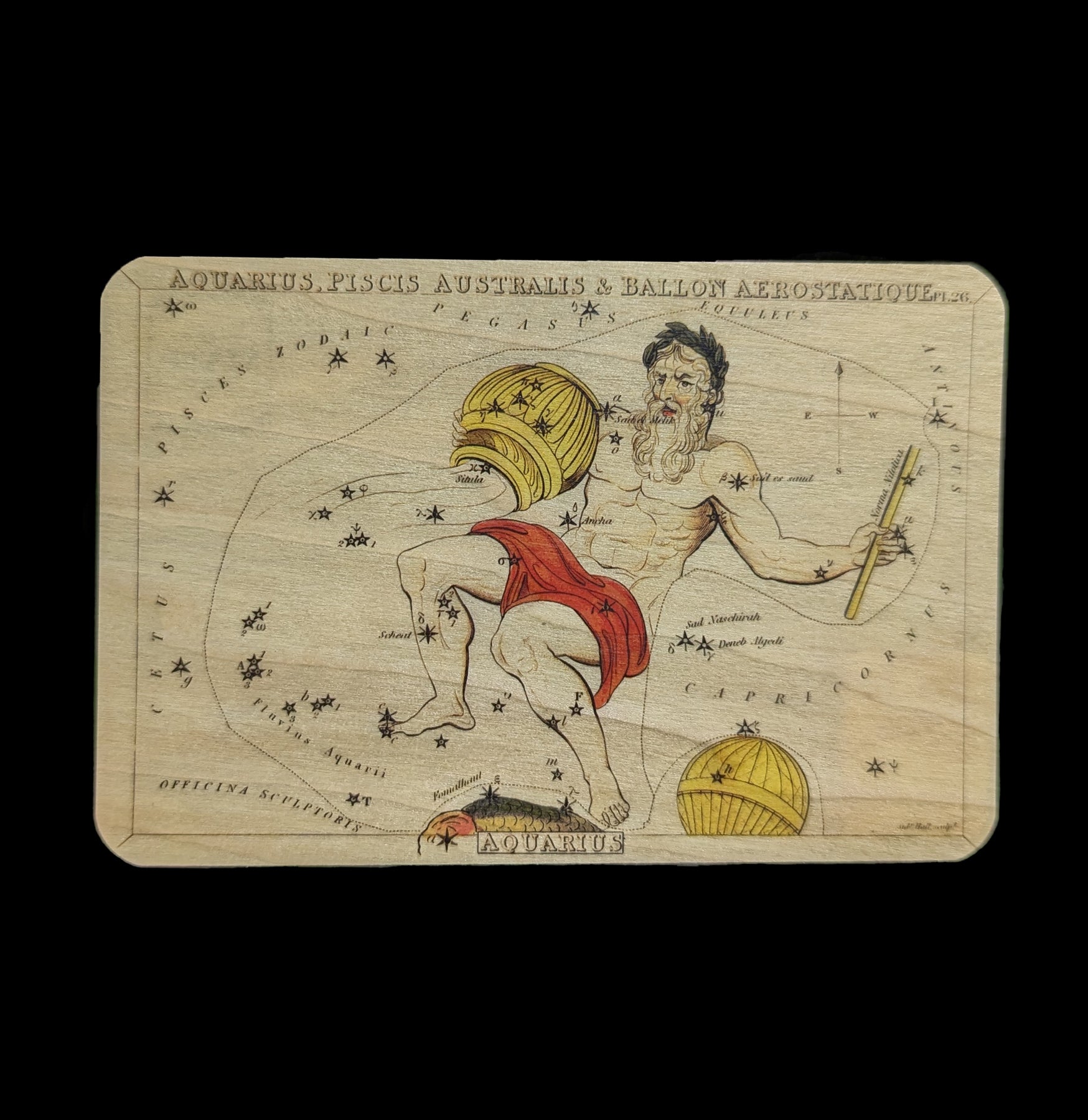 Handmade Astrology Wooden Postcard - Zodiac Constellation Greeting Card for Birthday, Wedding & Home Decor - Perfect for Gifts, Wall Art and Spiritual Enthusiasts