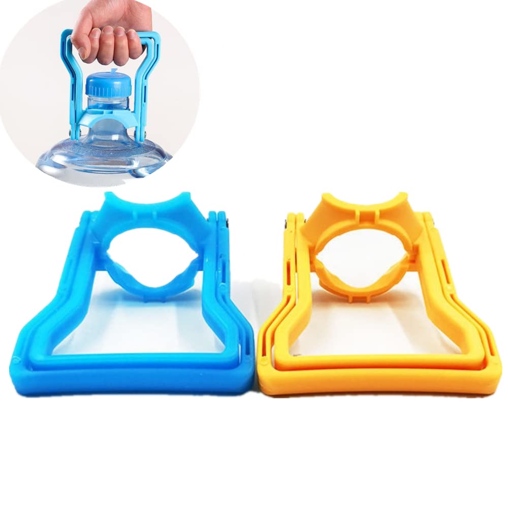 Gofidin 2-Pack Heavy Duty 5 Gallon Water Bottle Carrier - Thick Plastic Handle for Easy Lifting & Transport - Energy Saving Double Use Bucket Carrier - Perfect for Home, Office, Gym & Emergency Water Storage