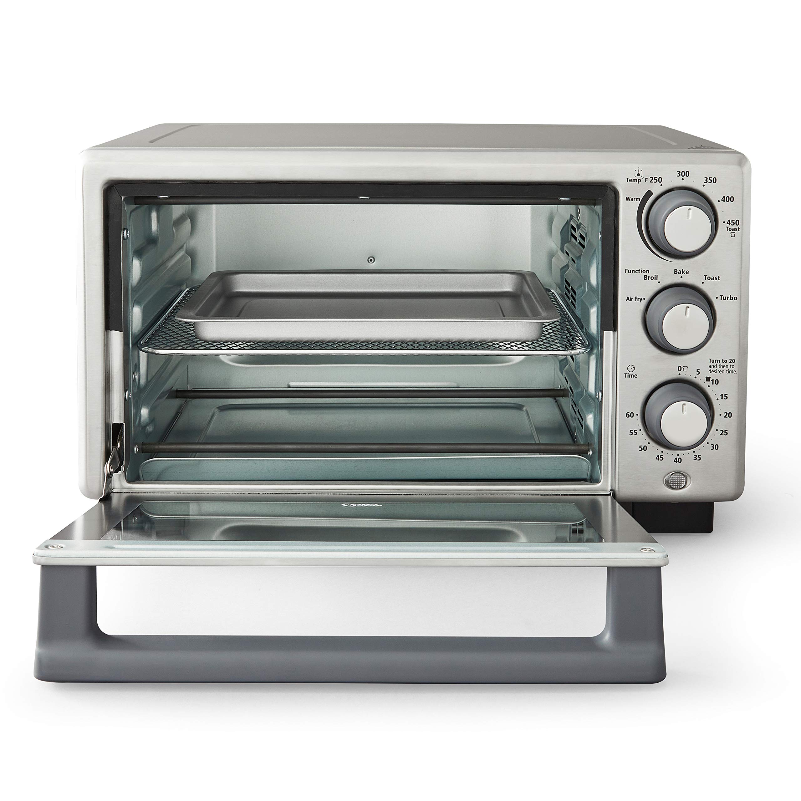 Oster® Compact Countertop Oven with Air Fryer - 6-Slice Stainless Steel Toaster Oven for Baking, Roasting & Reheating | Perfect for Small Kitchens, Dorms & Apartments