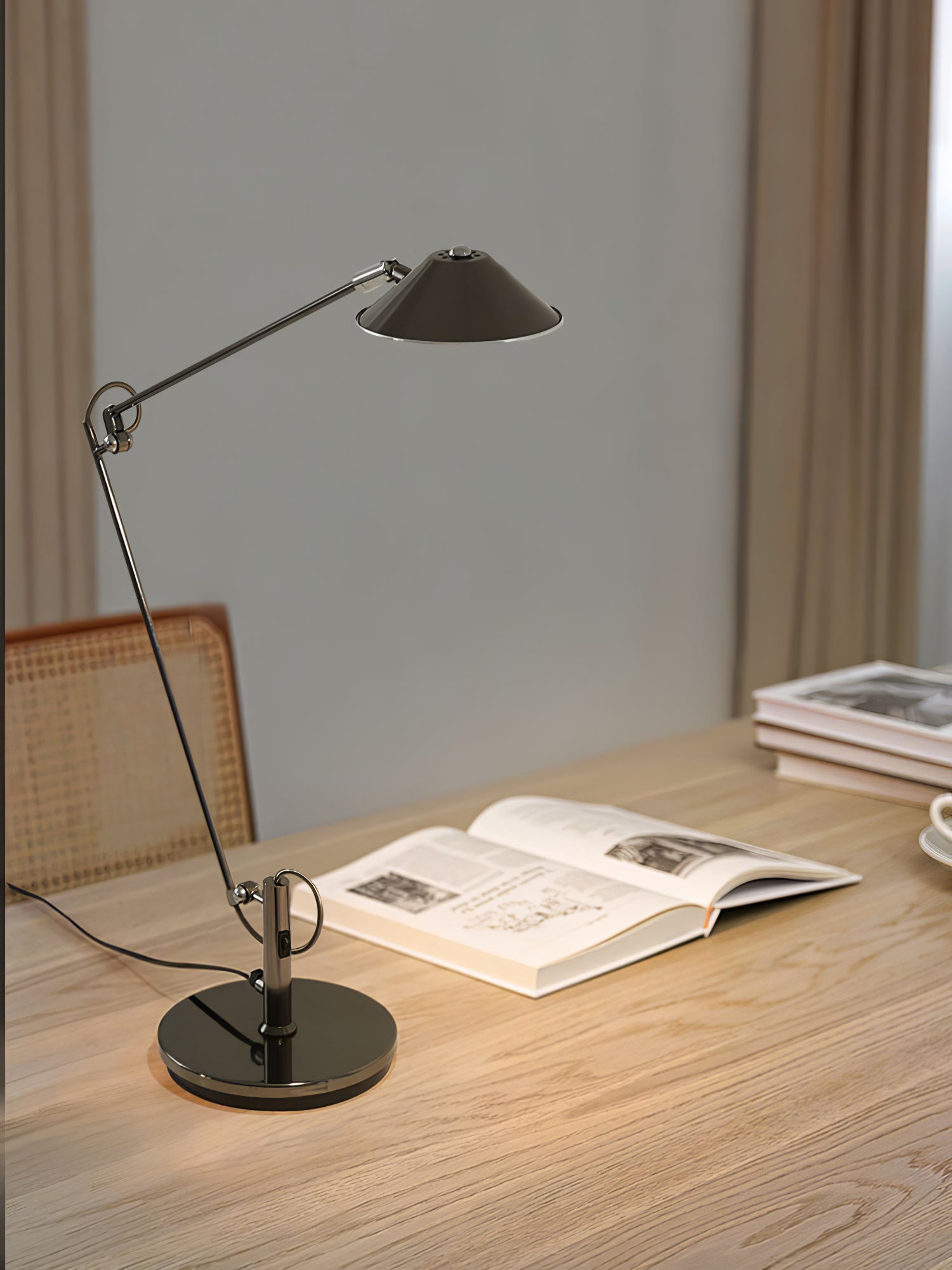 Adjustable Black LED Desk Lamp for Office & Home - Perfect for Reading, Studying & Working with Flexible Gooseneck & Eye-Caring Light