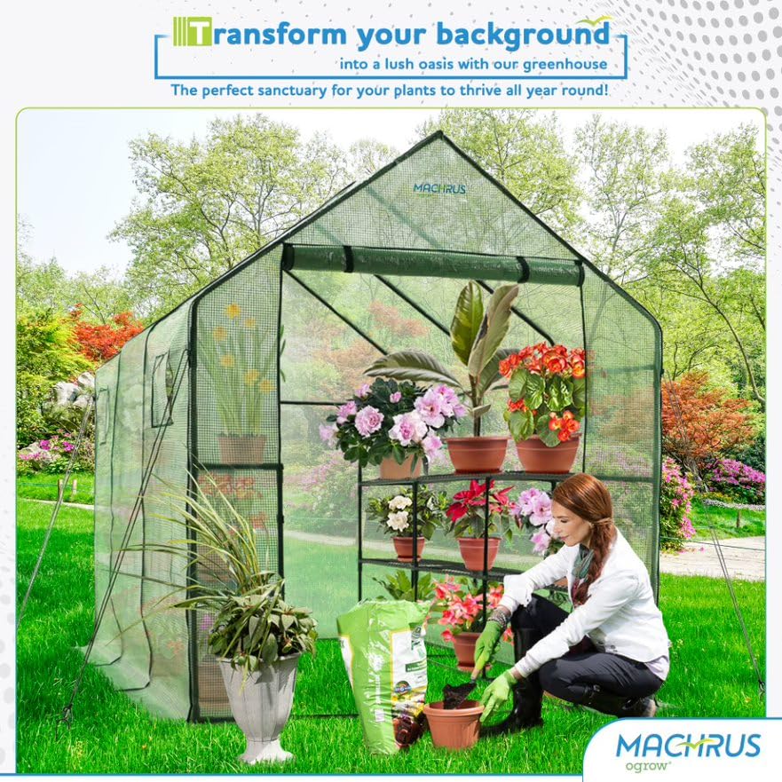 Machrus Ogrow Greenhouse Kit - Multiple Sizes for Outdoor Gardening | Small, Mini & Standard Greenhouses for Plants, Vegetables & Flowers | Perfect for Backyard, Patio & Balcony Gardening