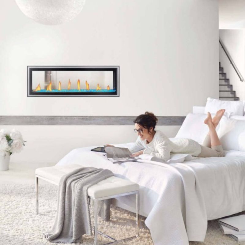 Napoleon Vector 50 See-Through Linear Direct Vent Gas Fireplace LV50N2 - Modern Heating Solution for Living Rooms & Patios