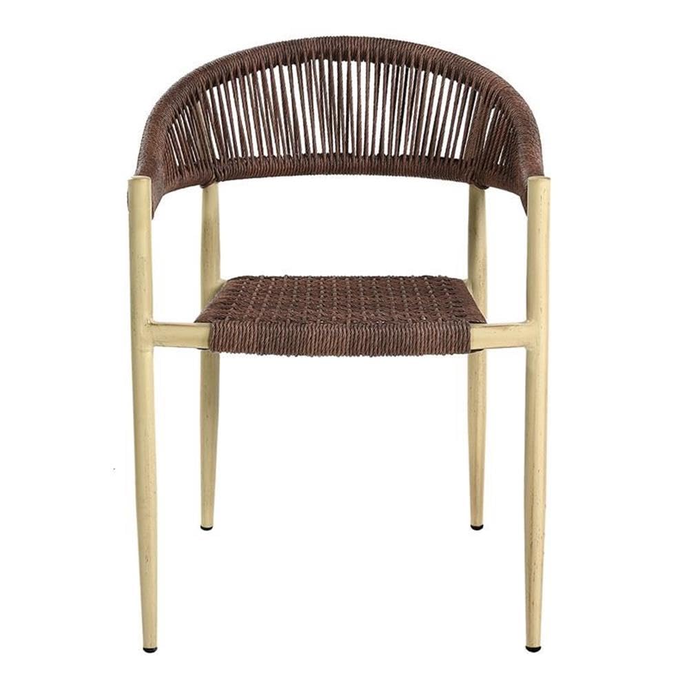 Clark Aluminum Patio Dining Chair - Natural Finish Outdoor Furniture for Garden, Poolside & Backyard Dining - Weather-Resistant Patio Seating Set