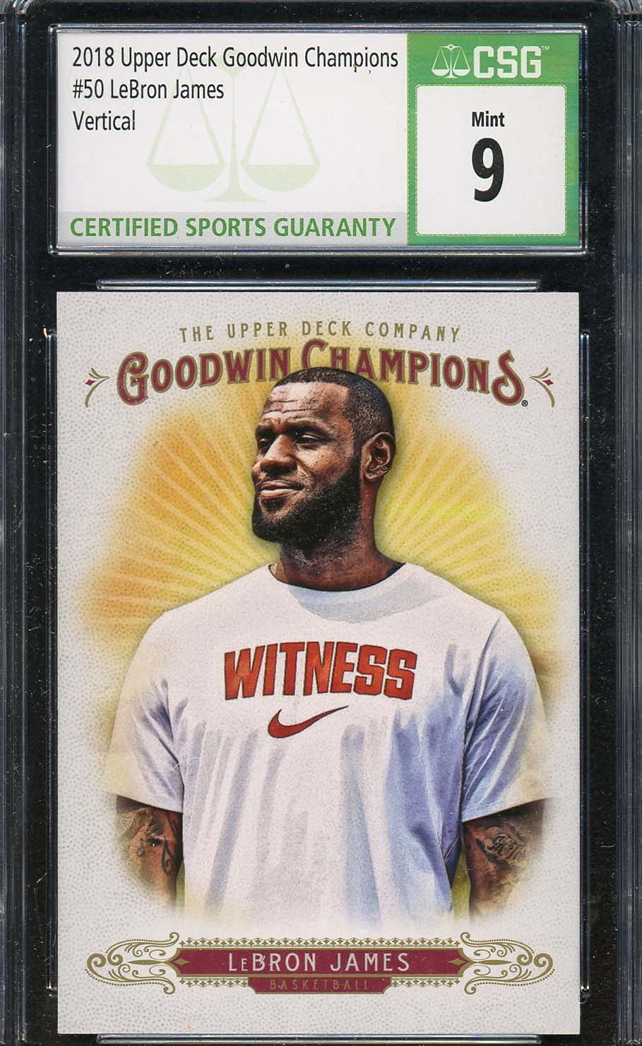 LeBron James 2018 Upper Deck Goodwin Champions Basketball Card #50 CSG 9 Graded - Perfect for NBA Collectors, Sports Memorabilia Display & Investment