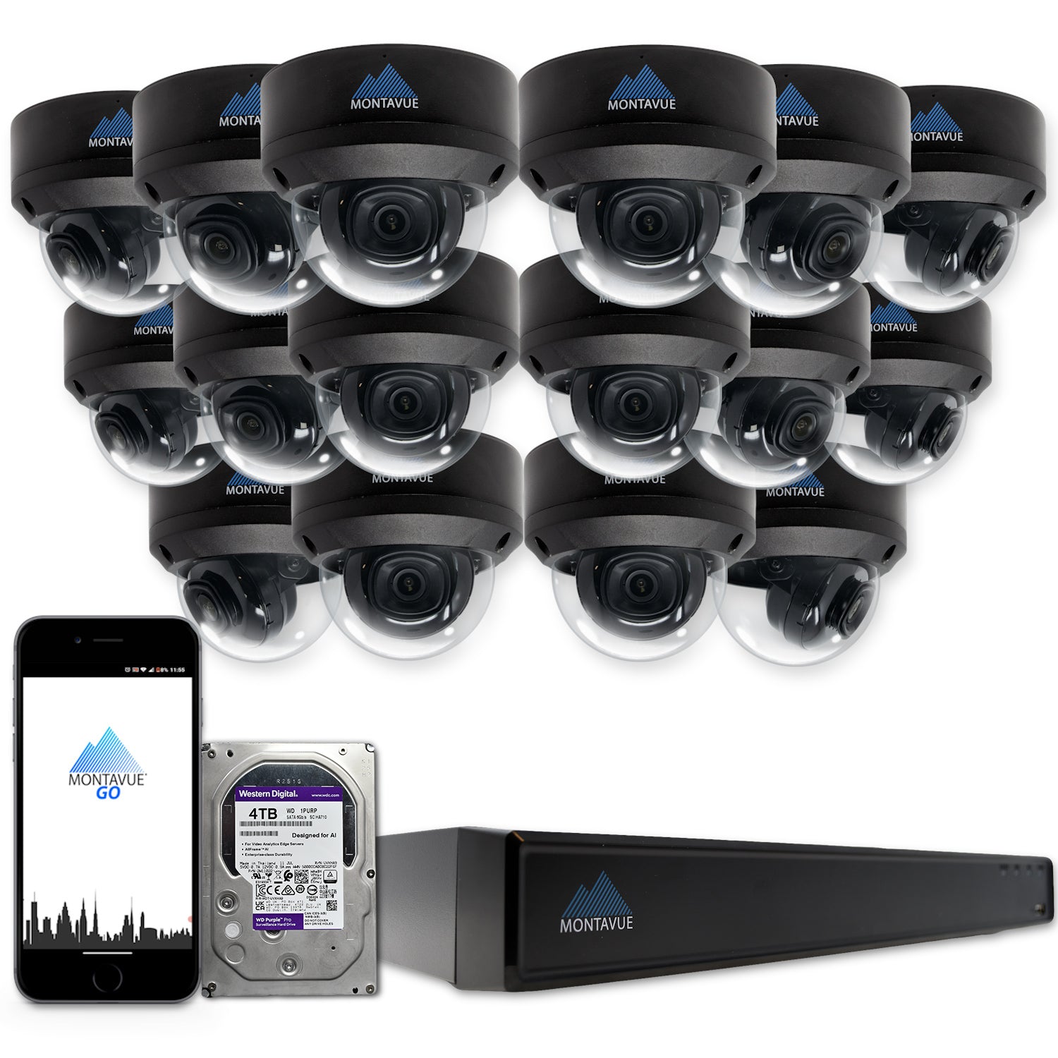 MTD8108 X Package - 8MP 4K SMD 4.0 Dome Security Camera System with 16 Channel NVR & 4TB HDD | Indoor/Outdoor Surveillance for Home & Business Protection