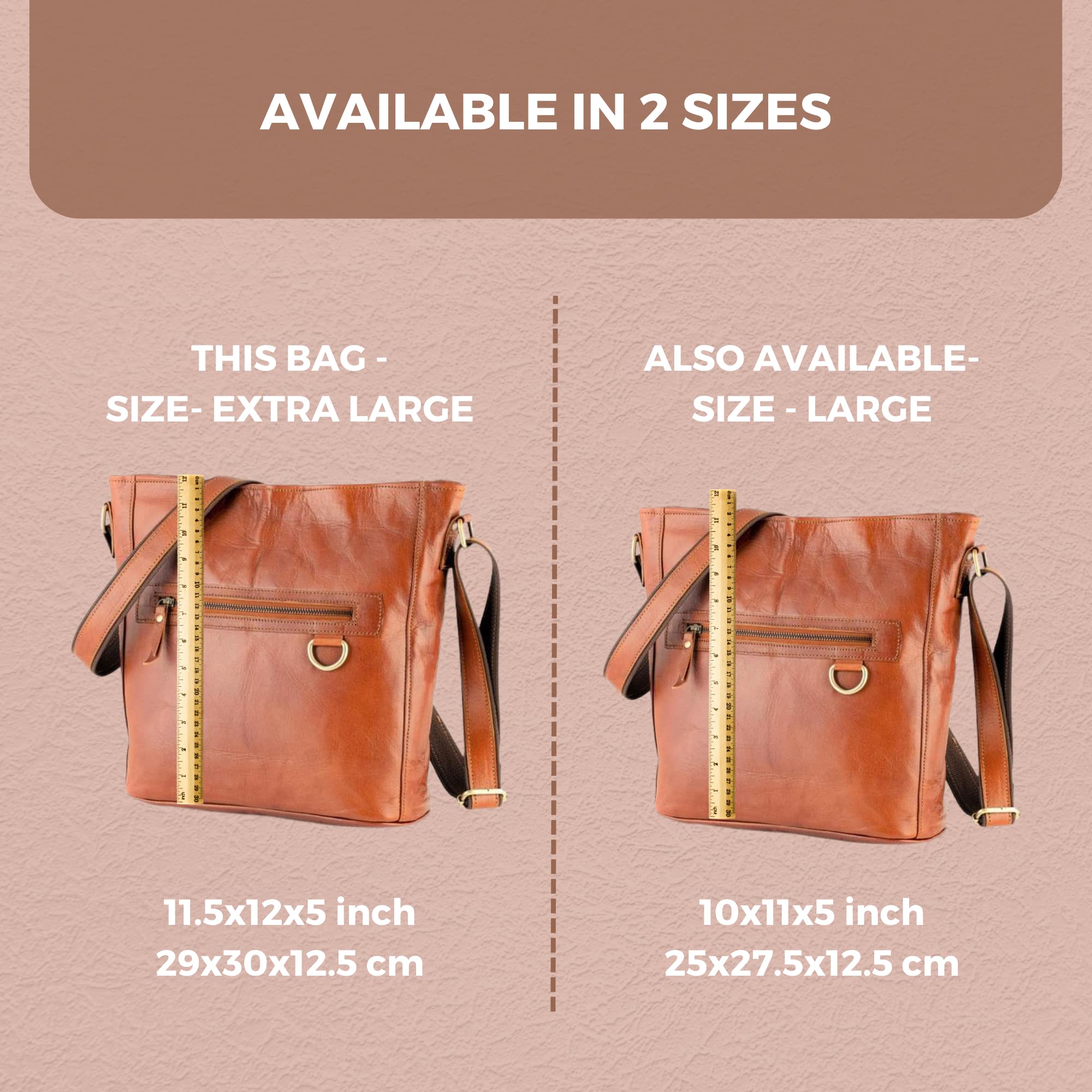 URBAN LEATHER 12 inch + 11 inch Crossbody Bag for Women & Girls | Genuine Leather Shoulder Purse | Perfect for Work, Travel & Everyday Use