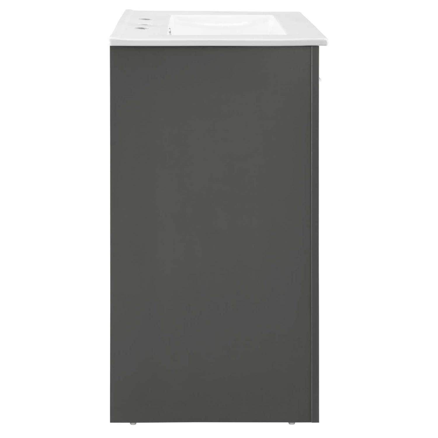 Modway Maybelle 24 Inch Gray White Bathroom Vanity with Sink - Modern Bathroom Furniture for Small Spaces, Powder Rooms & Guest Baths